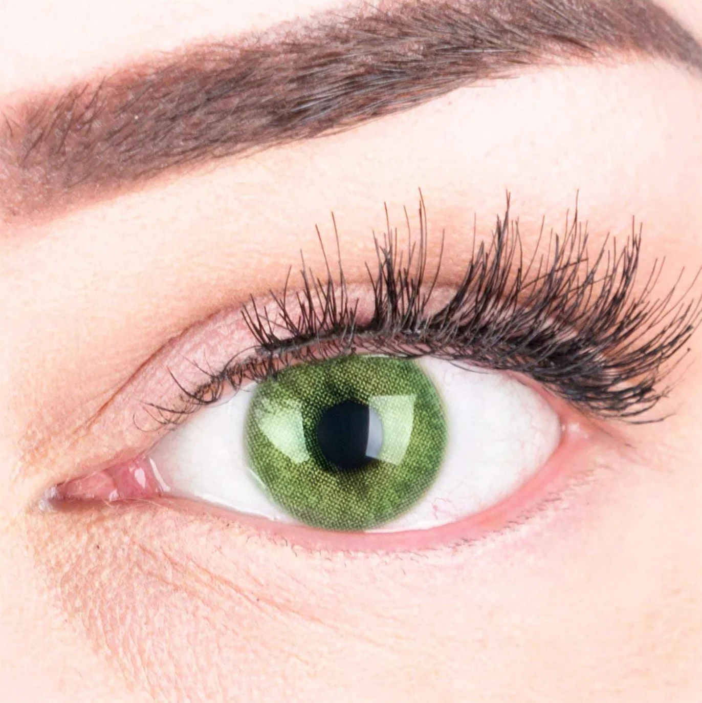 GLAMLENS Lenti a contatto colorate verdi Green mensili silicone idrogel 2 pezzi DIA 14.0 senza correzione