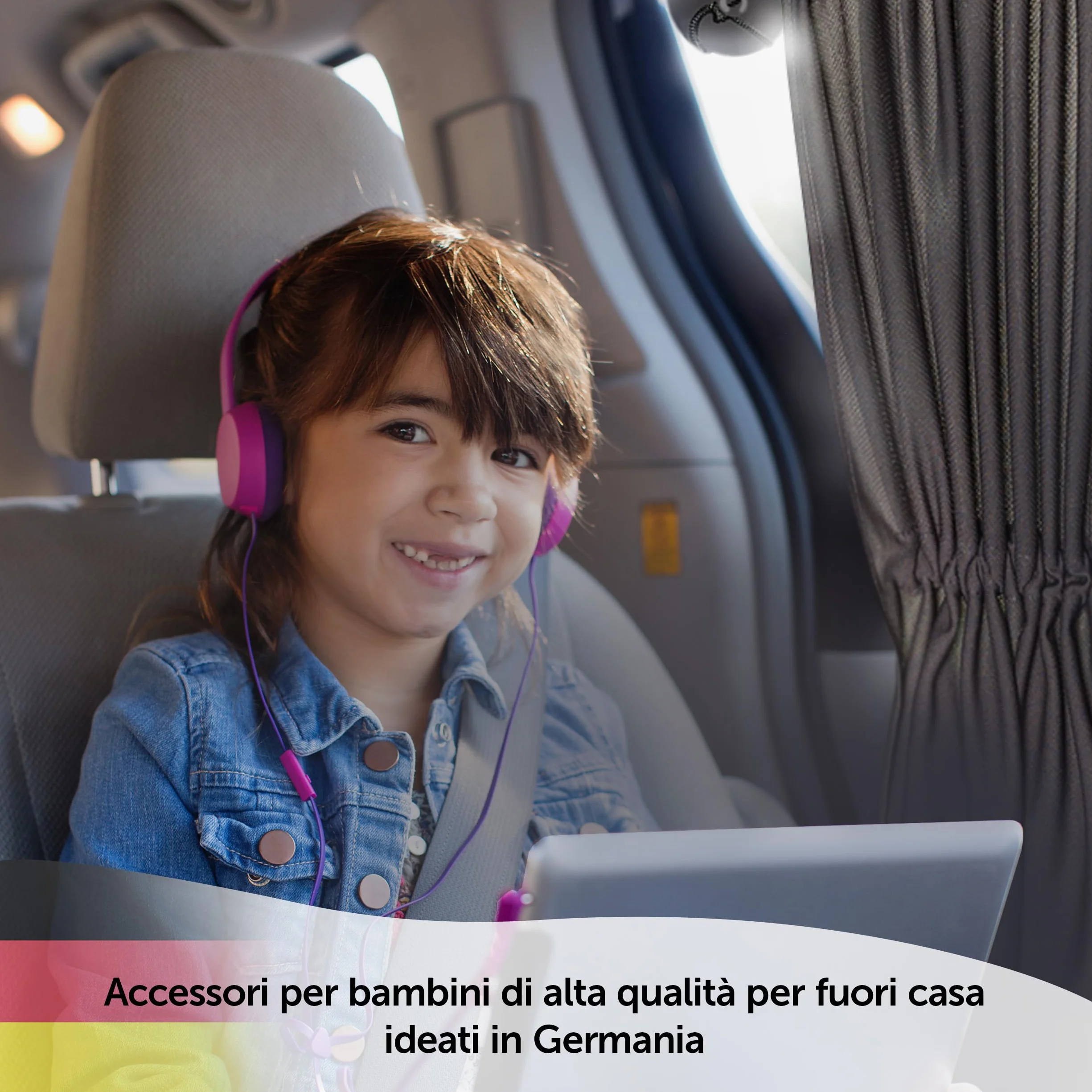 Zamboo - Tendine Parasole Auto Bambini con Ventosa, Protezione UV - 68 x 50 cm XXL - Tendine Auto Finestrini Laterali Grandi Oscuranti- Antracite Nero