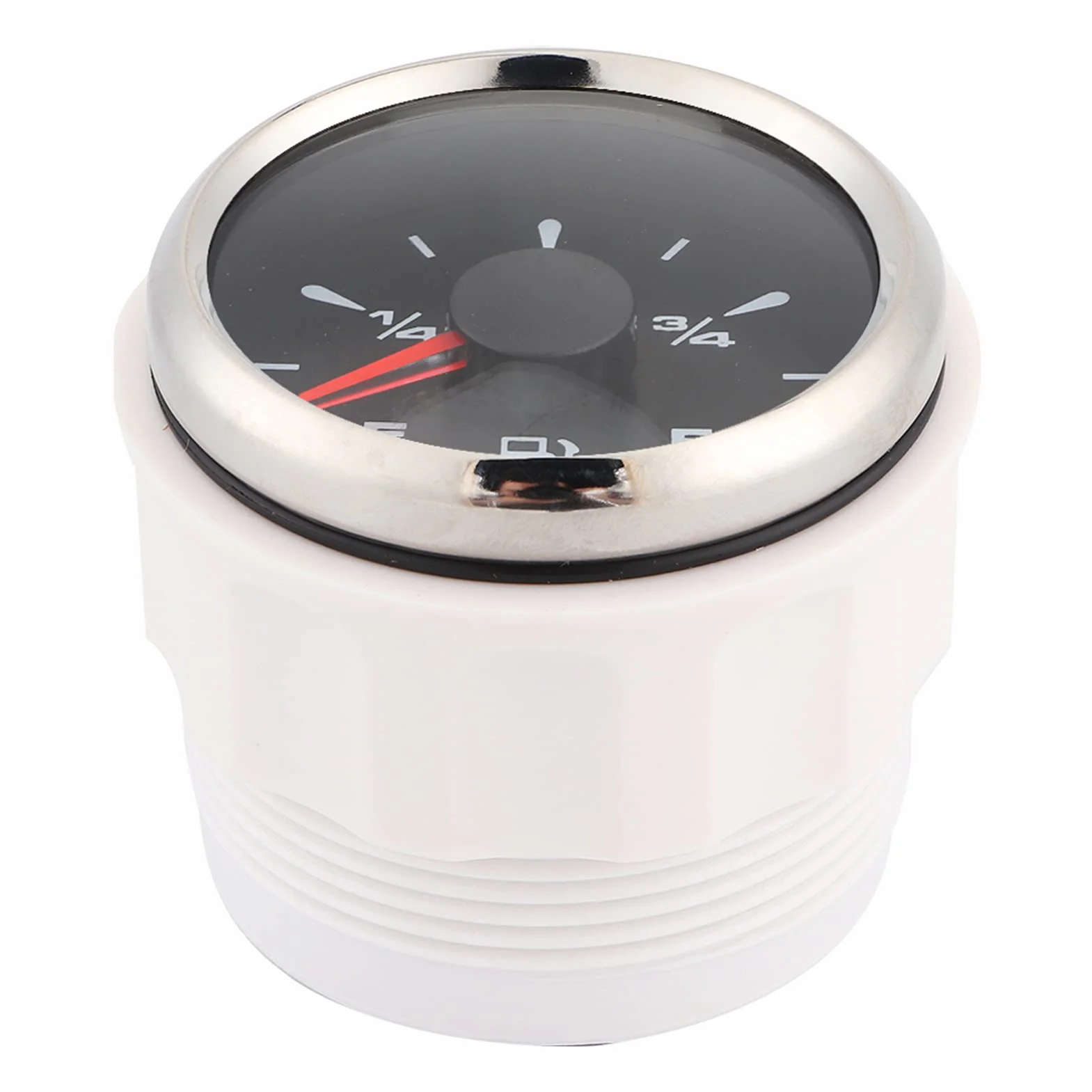 Misuratore di livello del carburante 2 in 1 con display digitale e retroilluminazione a 8 colori, per moto, auto e yacht a 12 V/24 V; misuratore di carburante in vetro antifog in (Copertura argentata