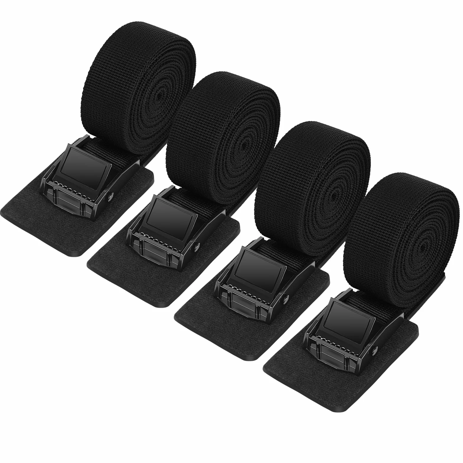 4 Pcs Cinghie di Tensione 2 M x 2.5 cm Cinghie di Ancoraggio con Fibbia 250kg Nero