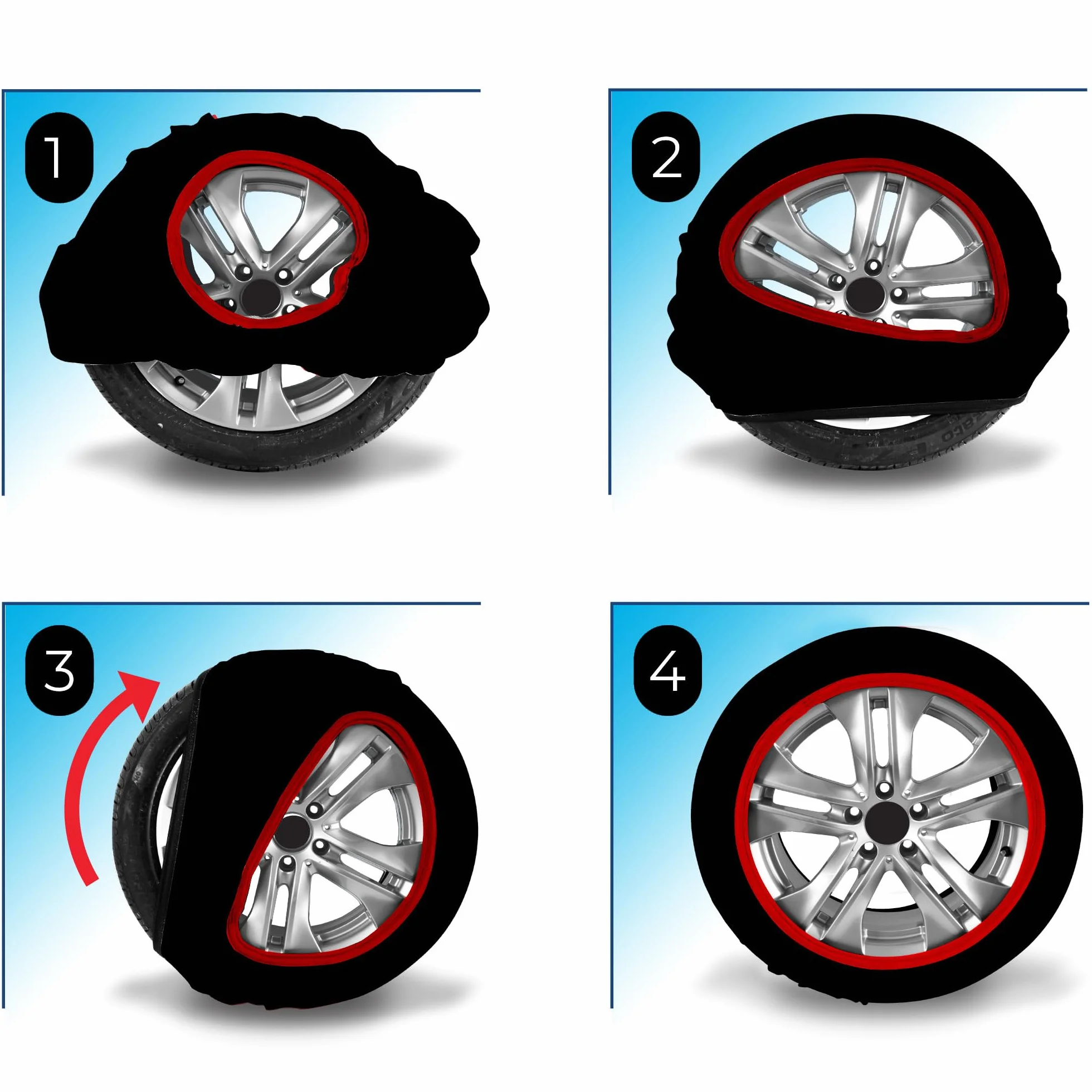 Calze Da Neve Omologate, Modello Super, +50% Resistenza +50% Durata, Per Auto Elettriche SUV 4X4 Camper Caravan Veicoli Commerciali (XL)