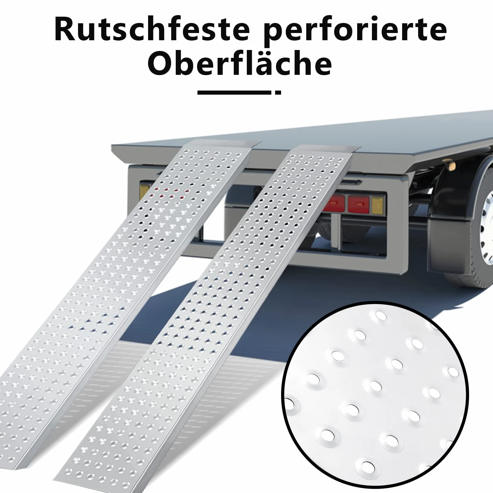 Sonnewelt Rampa di Carico x2 400 kg per Rimorchio, Moto e Auto - Guida Antiscivolo Zincata, 2 Pezzi, 160 cm