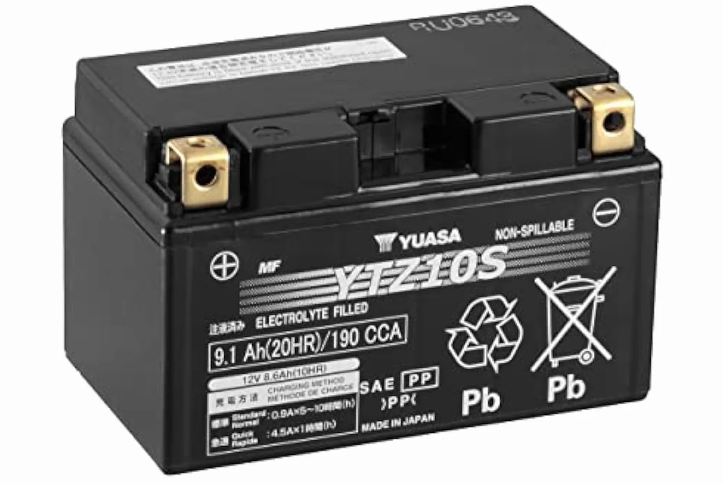 Yuasa YTZ10S Batteria da 12V ad alte prestazioni senza manutenzione