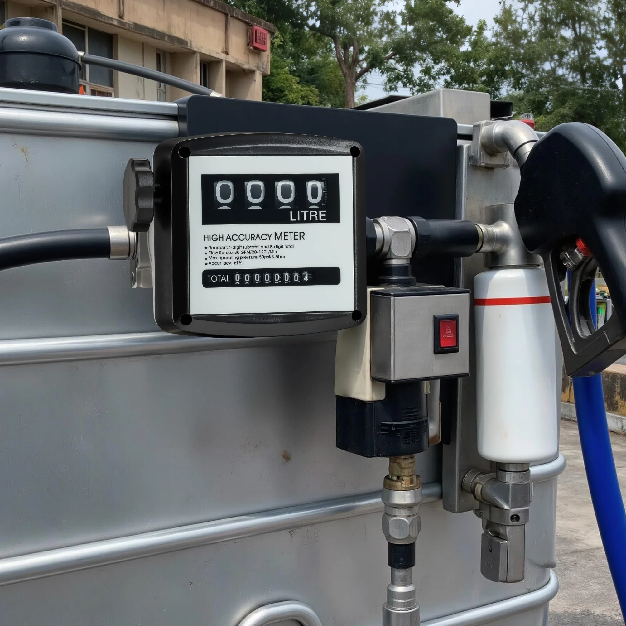 Contatore per pompa gasolio diesel 3,5 bar 20-120 l/min 25,4 mm indicatore flusso