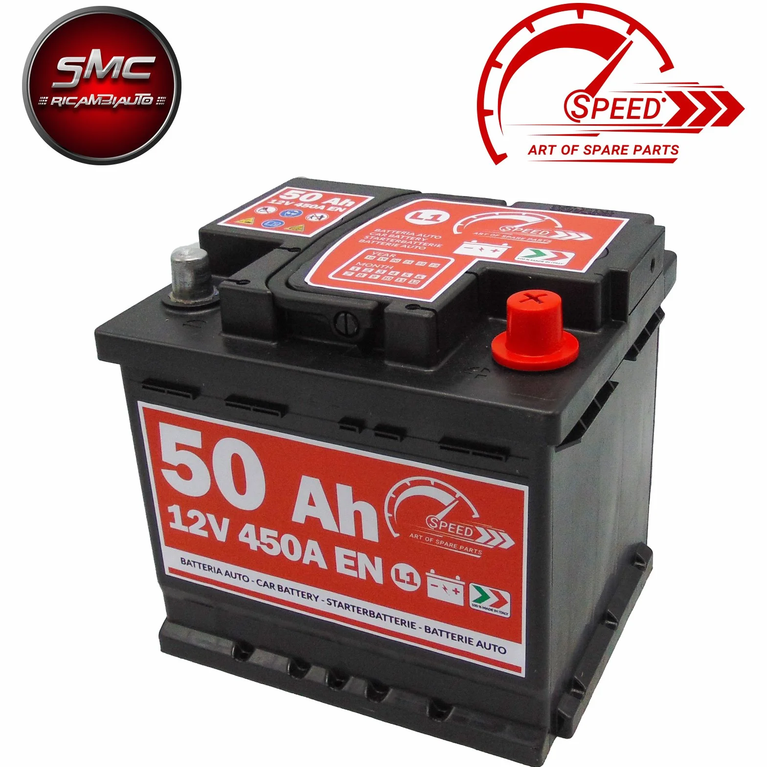 Batteria Auto Originale Speed L150-12V 50AH 450A EN con Polo Positivo A Destra