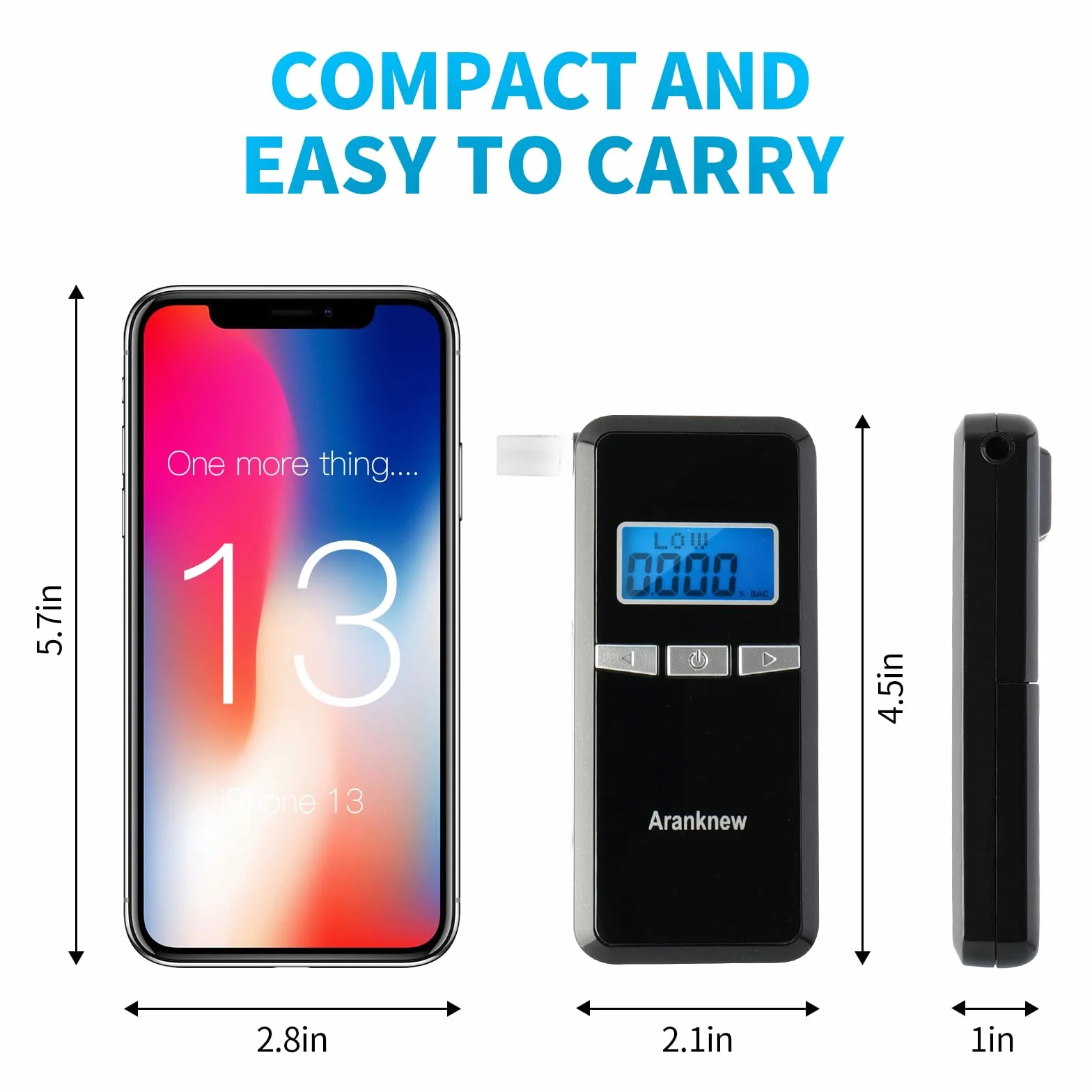Etilometro Portatile Certificato, Alcol Tester Portatile con Display LCD Blu Digitale per Uso Personale e Professionale con 20 Bocchini, Misurazione Rapida a Semiconduttore