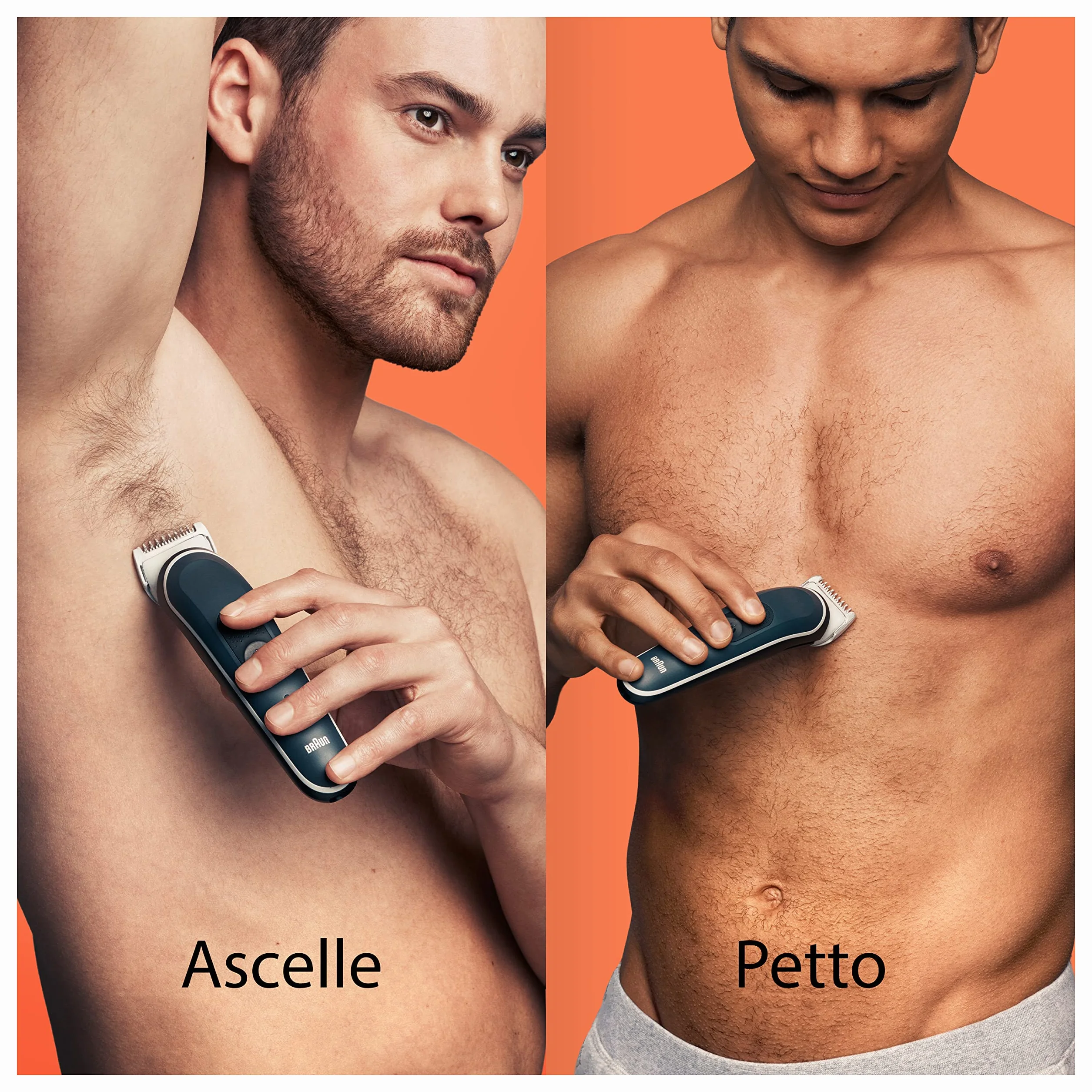 Braun Series 5 Rasoio Elettrico Corpo Uomo BG5360, SkinShield, 100 Min Autonomia Senza Fili, Pettini 1-11mm