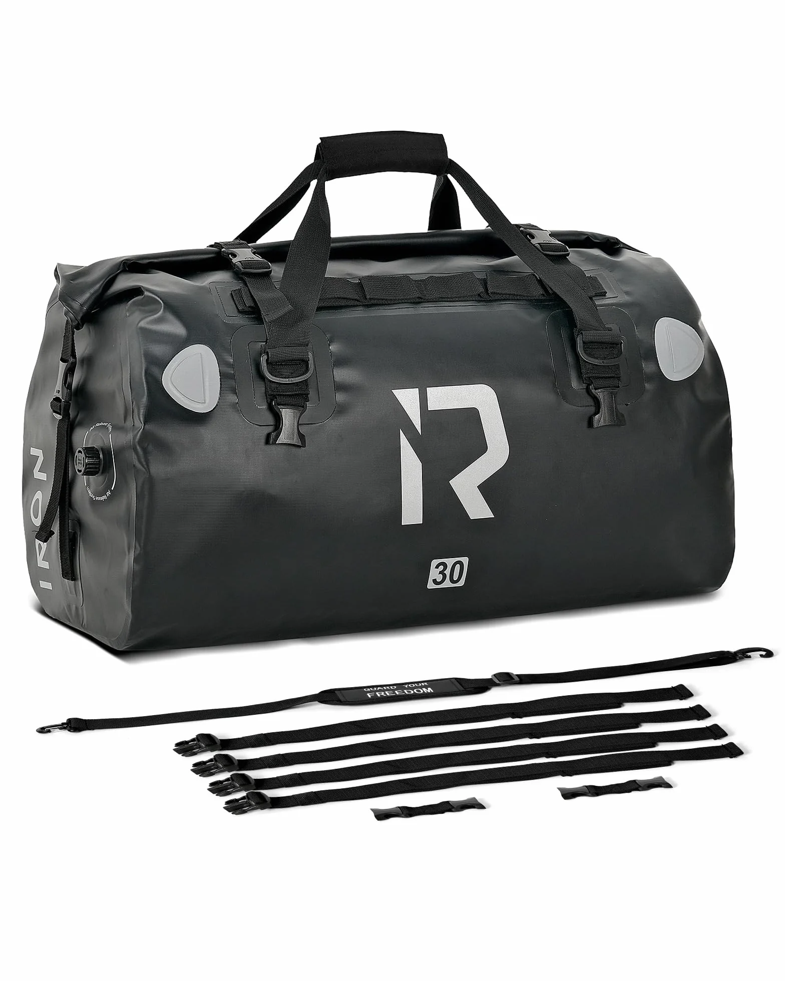 Borsa impermeabile per moto 30 L nero con chiusura arrotolabile