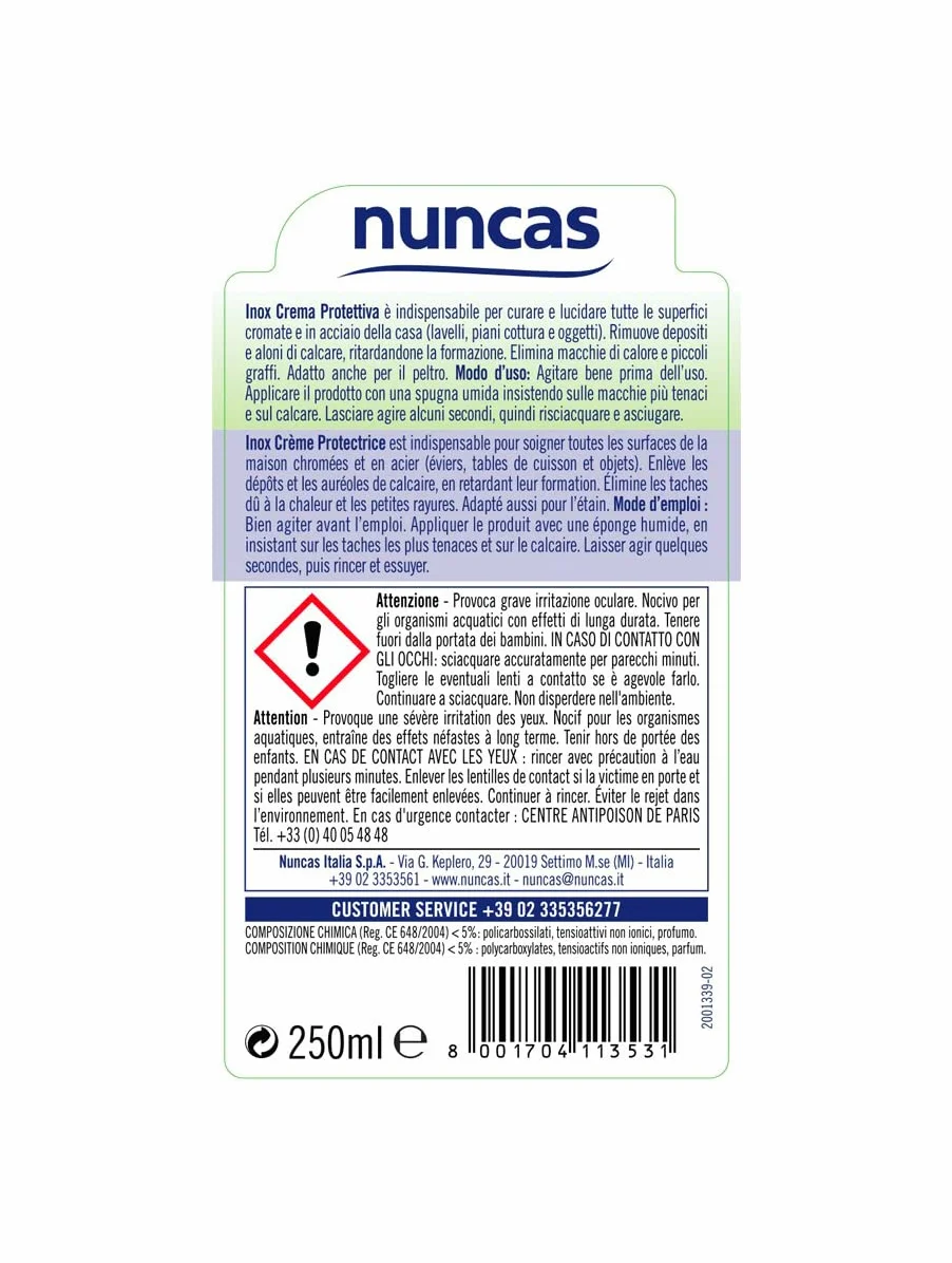 Nuncas Inox Crema Protettiva 250ml