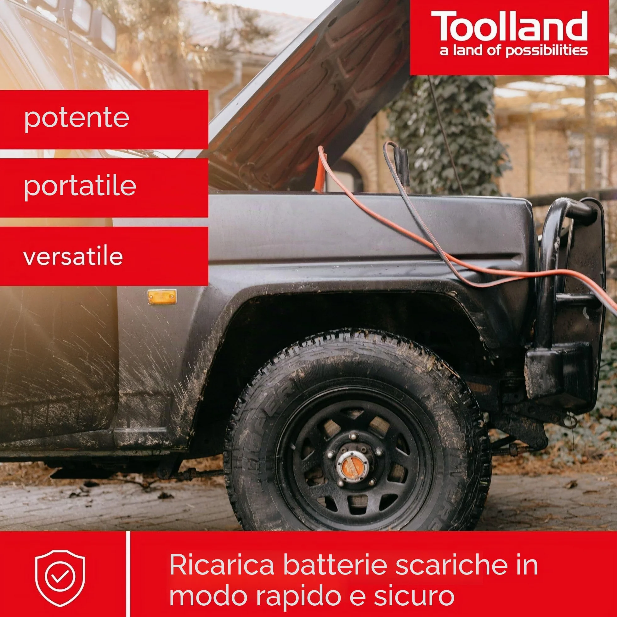 Toolland AC15 Caricatore per 12/24 V al piombo acido da batterie con funzione Boost, 300 mm x 210 mm x 185 mm dimensioni