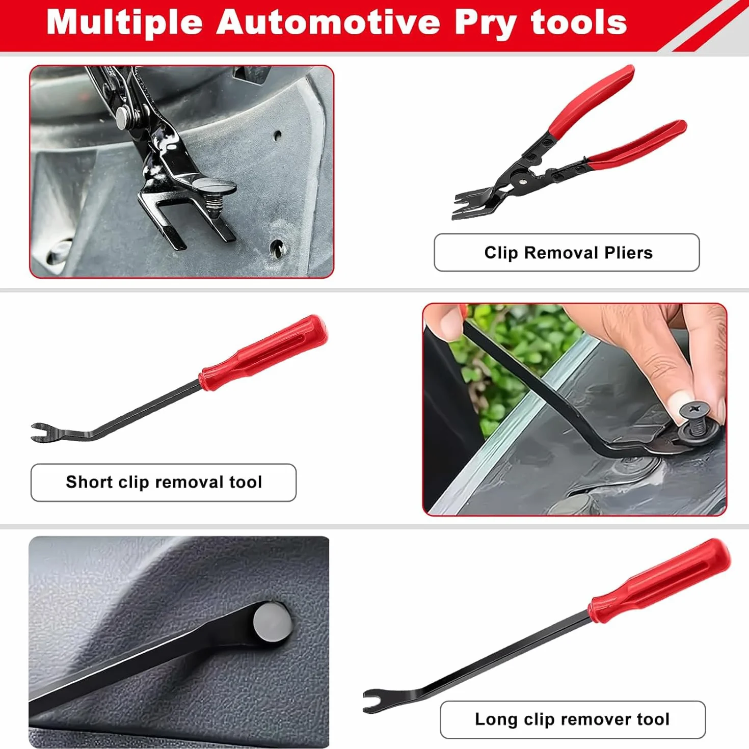 Greluma 3 Pz Set di pinze a Clip e rimozione di Elementi di Fissaggio - Kit di Riparazione Combinato per Rivestimenti Auto per Pannelli cruscotto Auto