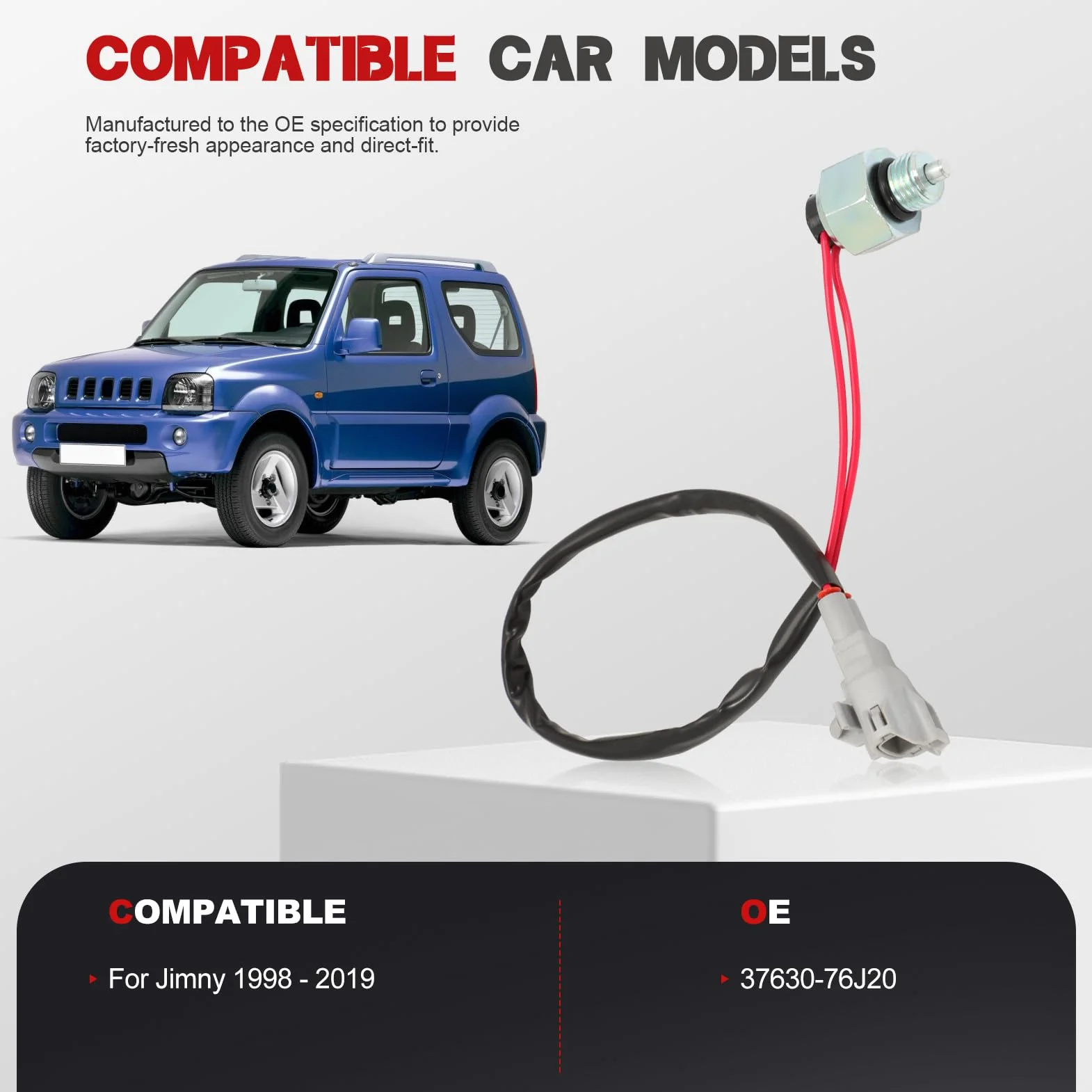 KASturbo - Sensore interruttore scatola di trasferimento 4WD a trazione integrale, adatto per Suzuki Jimny 1.3i, 1.5D 1998-2019, ricambio per 37630-76J20