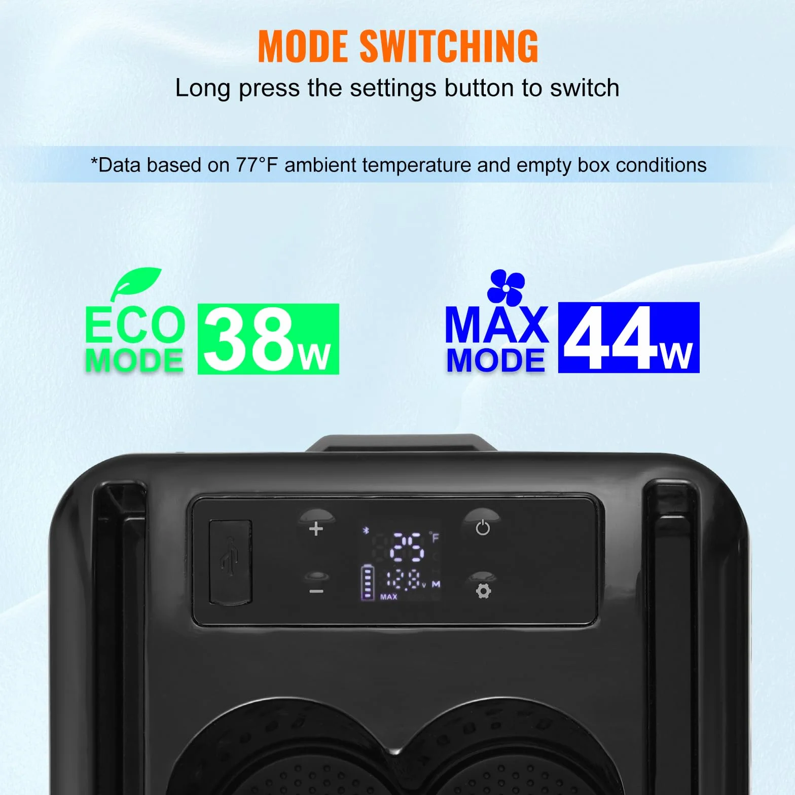 VEVOR Frigorifero per Auto, Frigorifero Bracciolo 12 V, Congelatore Zona Singola 15 L, Gamma Regolabile -20~20 ℃, Raffreddamento a Compressore 12/24 V CC e 100-240 V CA per Esterno, Campeggio