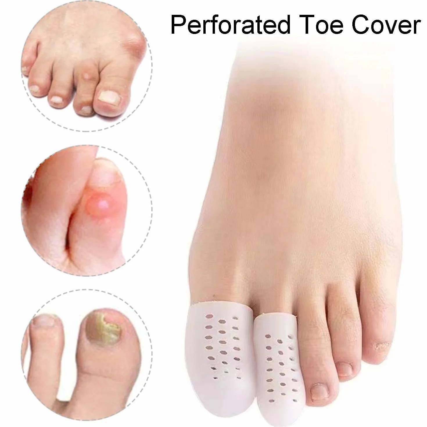 JDXun Protezione Dita Piedi Silicone 10pz, Copri Piedi Traspiranti per Alluce, Separatore Dita Piede Sollievo Dolore Attrito Calli