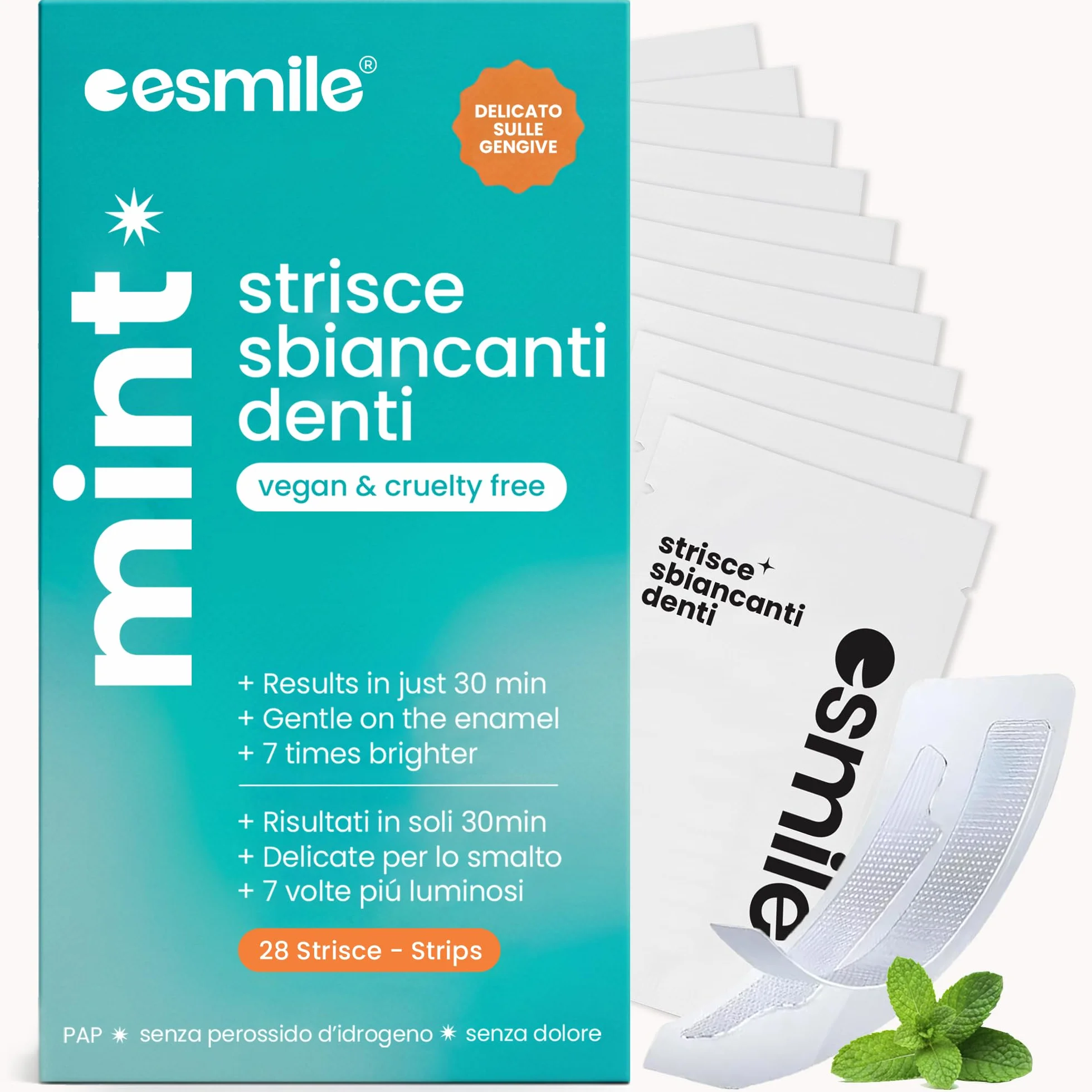 ESMILE Strisce Sbiancanti Denti, Trattamento Professionale a Casa, 14 Strisce