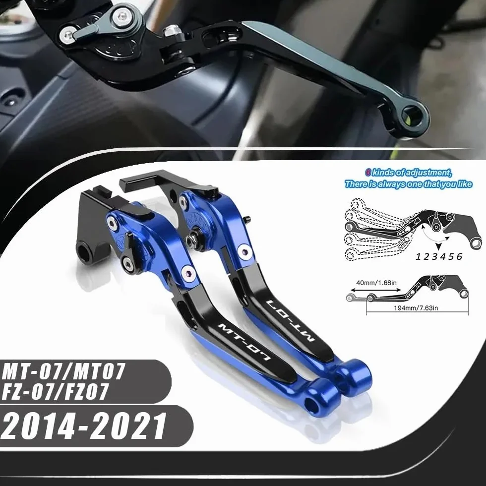 Leva Frizione Freno MT-07 MT07 2018-2020 CNC Pieghevole Regolabile Estendere Blu Accessori Moto Manubrio