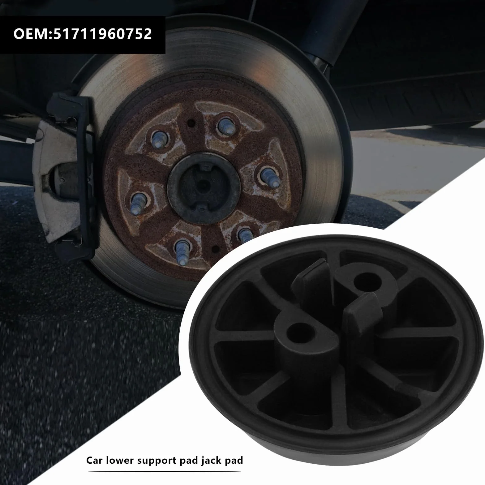 ECSiNG Supporto Cuscinetto Di Sollevamento In Plastica Per Auto 51711960752 Compatibile BMW E36 318 323 325 M3 Nero