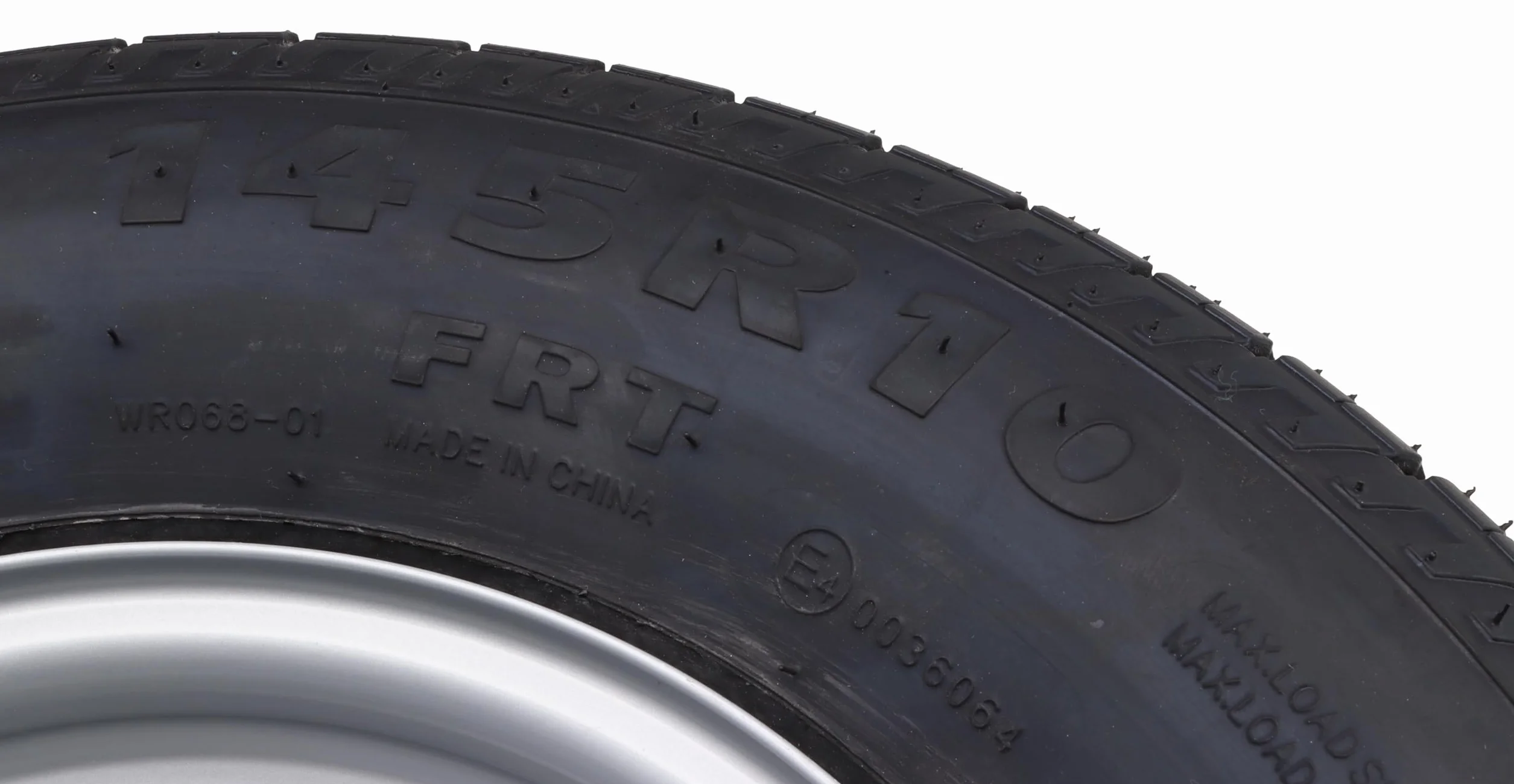 Ruota 145/80R10 per Rimorchio Ruota Completa 145R10, 145/10 LK 100x4 Cerchio 3,50x10 145 10 (2x)