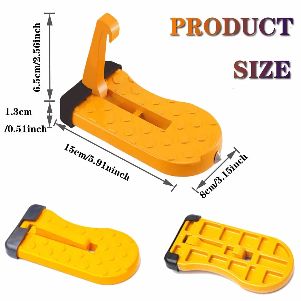 Universal Car Door Latch Step, Pieghevole Car Roof Rack Step con vetro window Breaker, facile accesso al tetto per la maggior parte dell'automobile, SUV, carico massimo 400 LBS (Arancia)