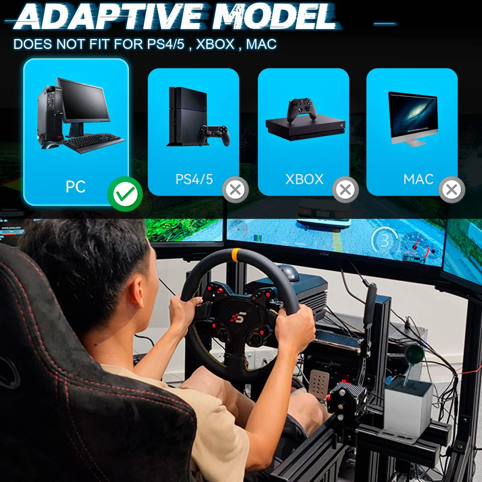 64 Bit Freno a Mano USB PC, Aggiornamento SIM Racing Games Freno a Mano per Lo GITECH G25 G27 G29 T500 T300 Thrust Master FANATECOSW Dirt Rally,Cavo di Nylon 2M/Molla Rinforzata/Nero Senza Morsetto