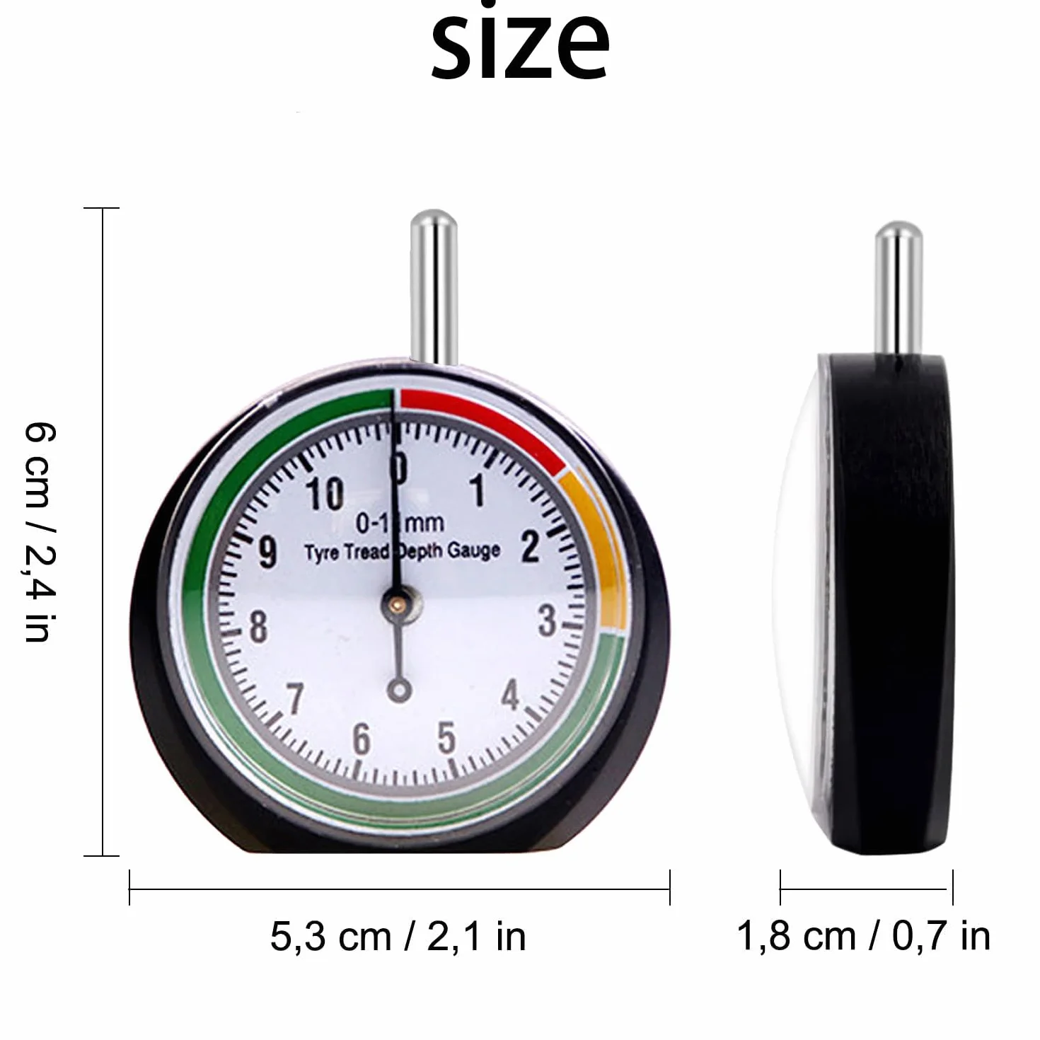 Misuratore di profondità battistrada Calibro 0-11 mm universale per pneumatici auto moto camion confezione da 2