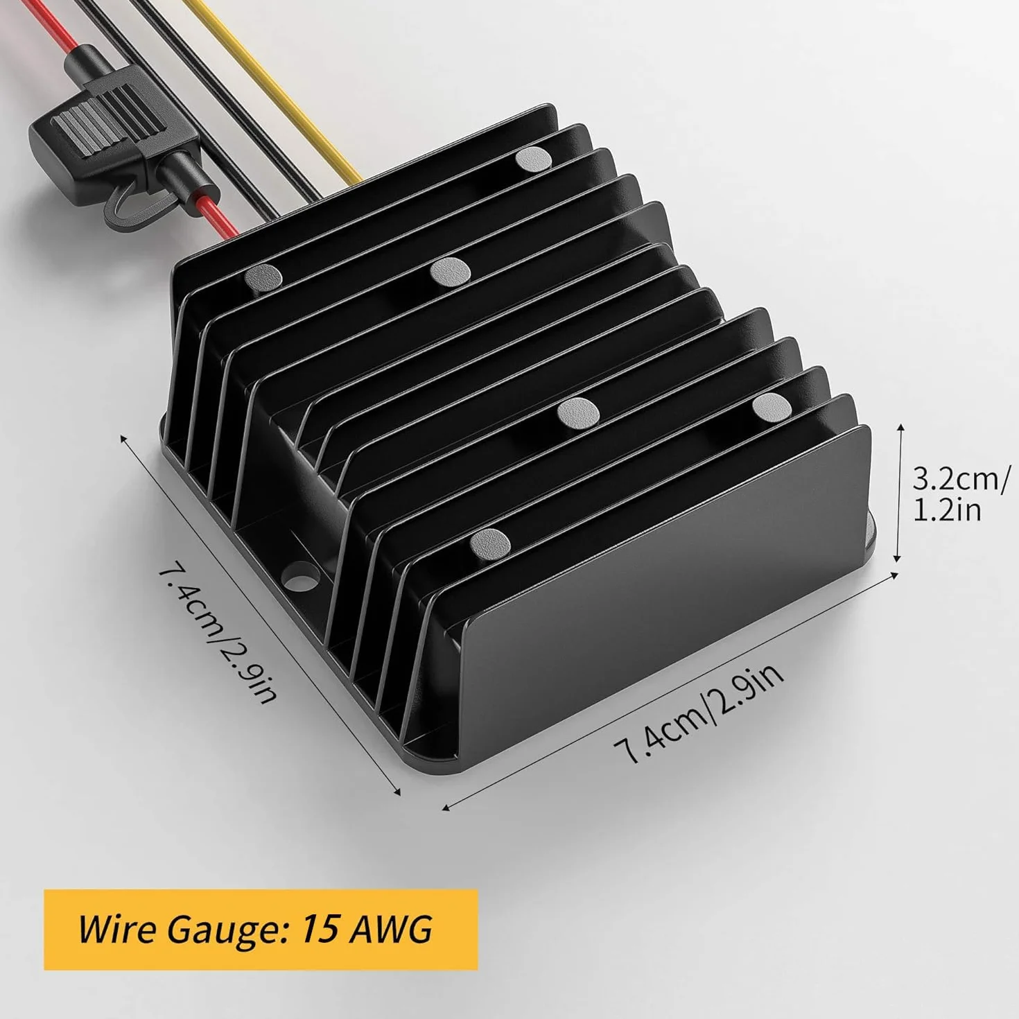 Trasformatore DC DC 12V a 24V 15A 360W Convertitore Step Up Impermeabile con Fusibile per Carrello a Motore