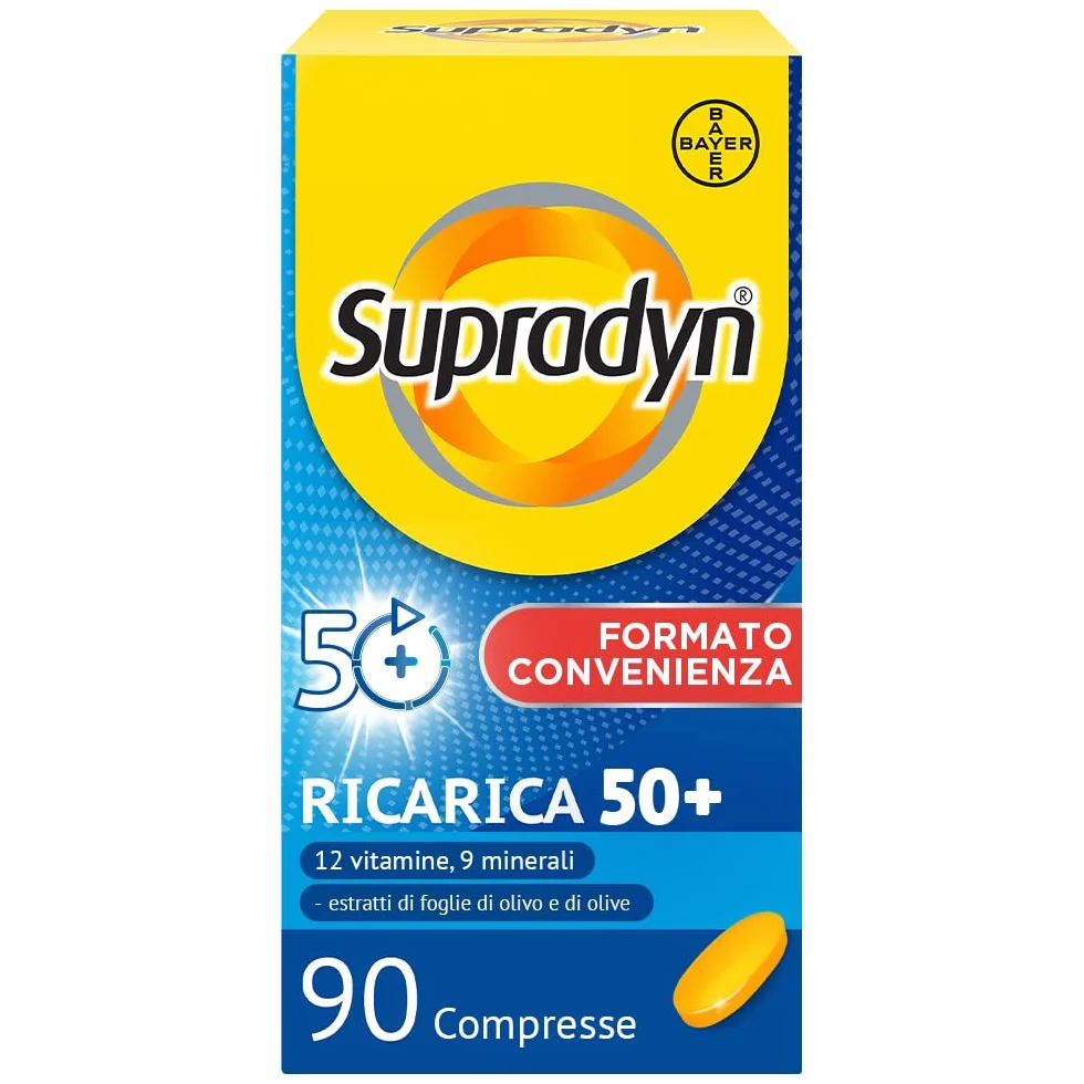 Supradyn Ricarica 50+ Integratore Multivitaminico Completo Vitamine e Minerali 90 Compresse Rivestite