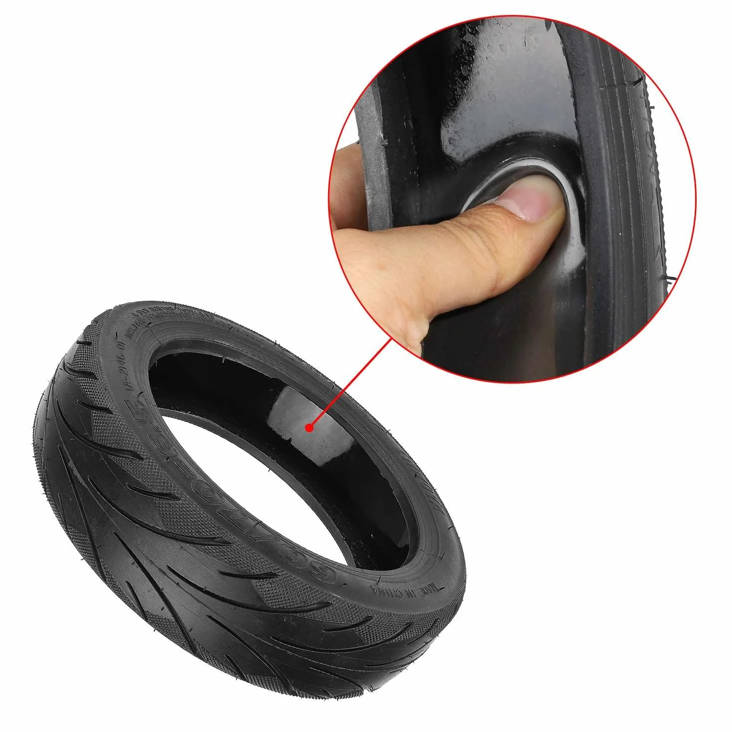 myBESTscooter - Pneumatico senza camera d'aria da 10 pollici auto-riparante per monopattino elettrico Segway Ninebot G30 Max in gomma 60/70-6,5 con parti di ricambio per la valvola
