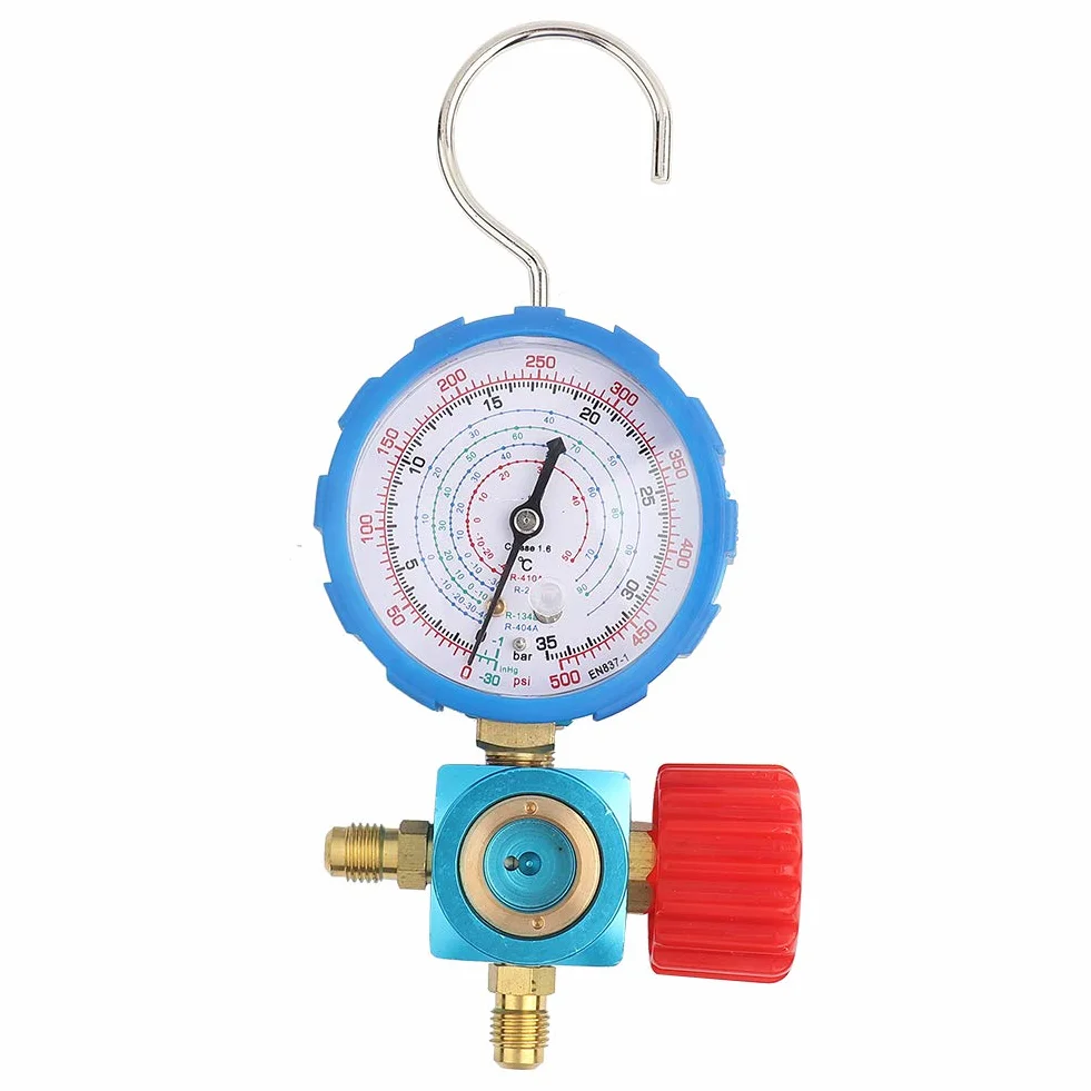 Manometro per Aria Condizionata R 410A Valvola Manometrica 500Psi con Specchio Visivo
