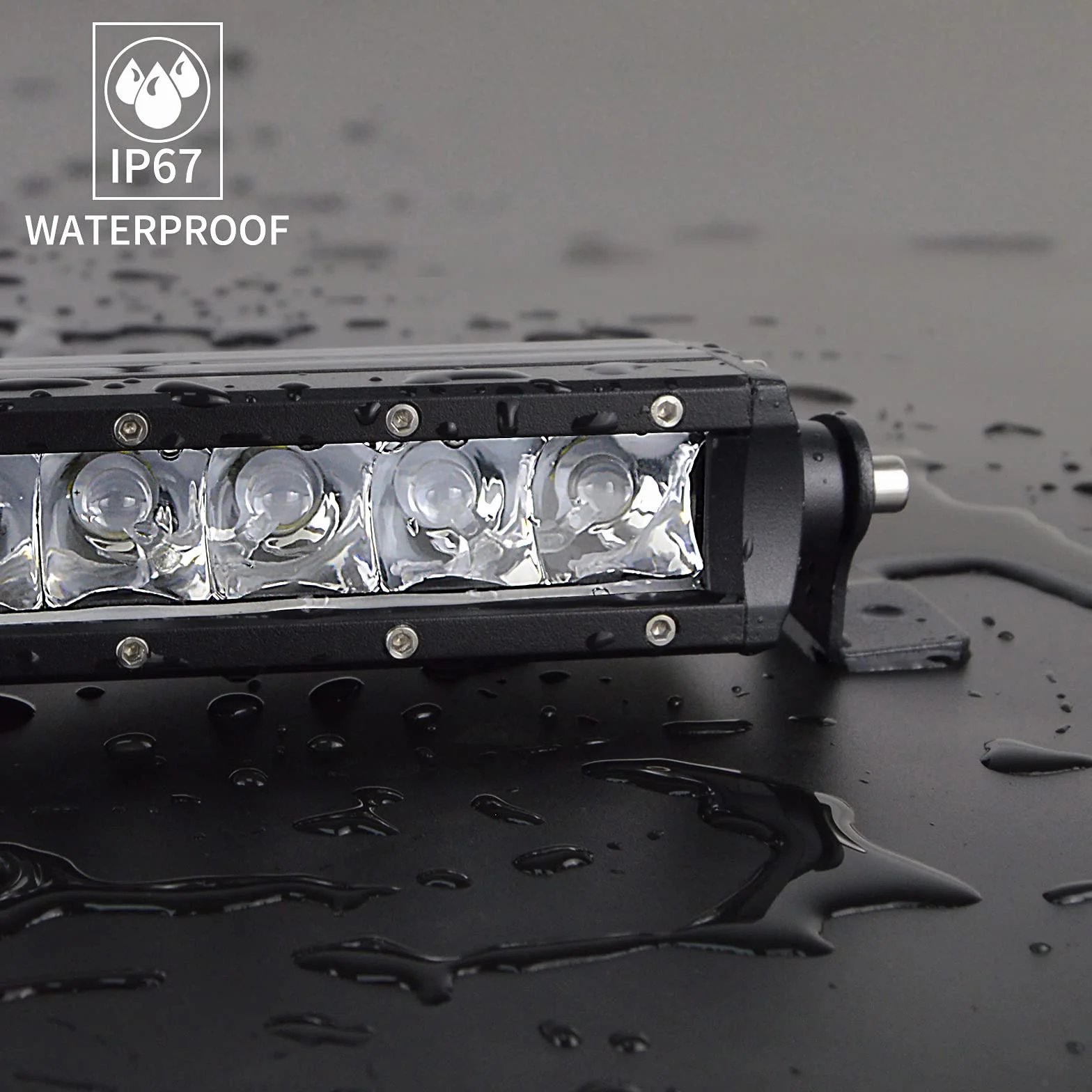 RIGIDON 44 Pollici 112cm 210W Barra Led Fuoristrada Con Cablaggio Kit, 12V 24V Barra Luce Led, Singola Fila Barra Led Per Auto Trattore Camion SUV UTE ATV Barca 4x4 Veicoli Offroad, Spotlights 6000K