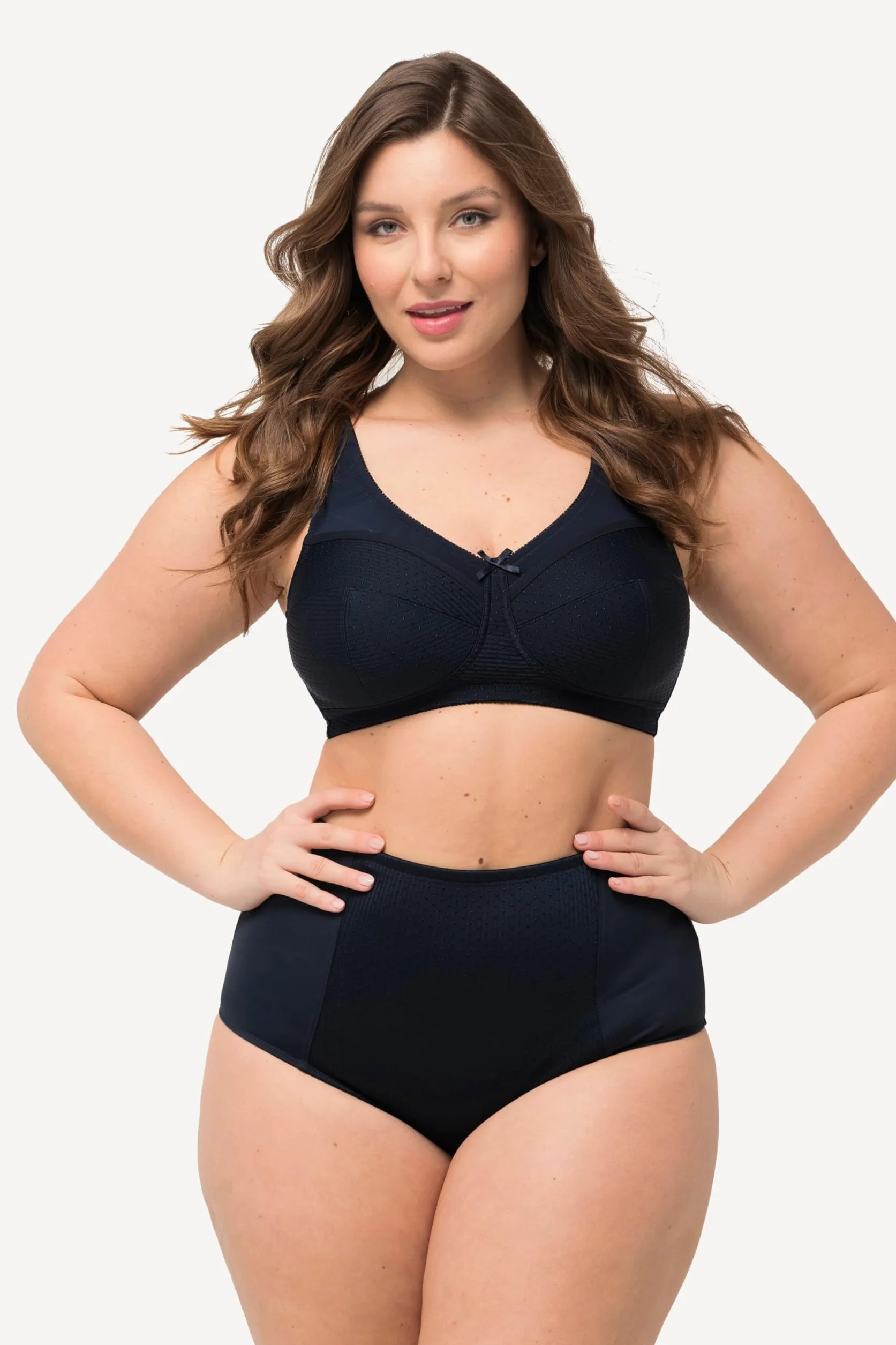 Ulla Popken Slip Modellanti a Vita Alta con Inserto Jacquard