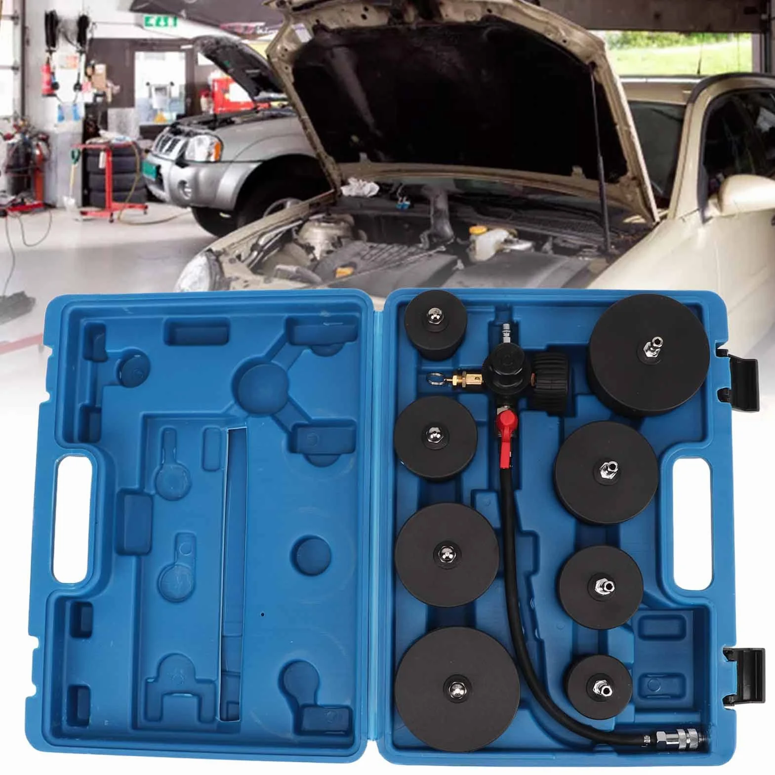 Kit Test Turbocompressore 9 Pezzi con Manometro per Rilevamento Perdite Aria Auto Veicoli Diagnosi Guasti Efficiente