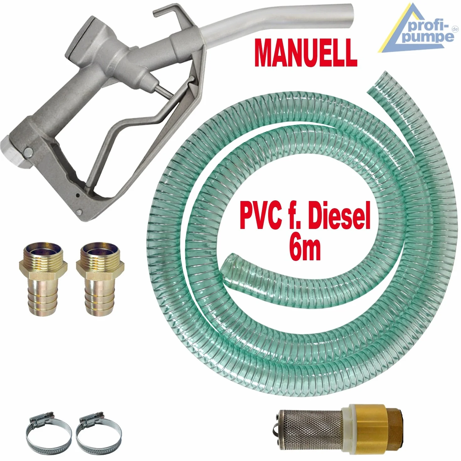 Pompa diesel autoadescante e pompa per olio di vapore, biodiesel Diesel Star 160-2, pompa elettrica a botte con attacco 24 V, set tubo flessibile da 6 m, ugello in alluminio, valvola di non ritorno in