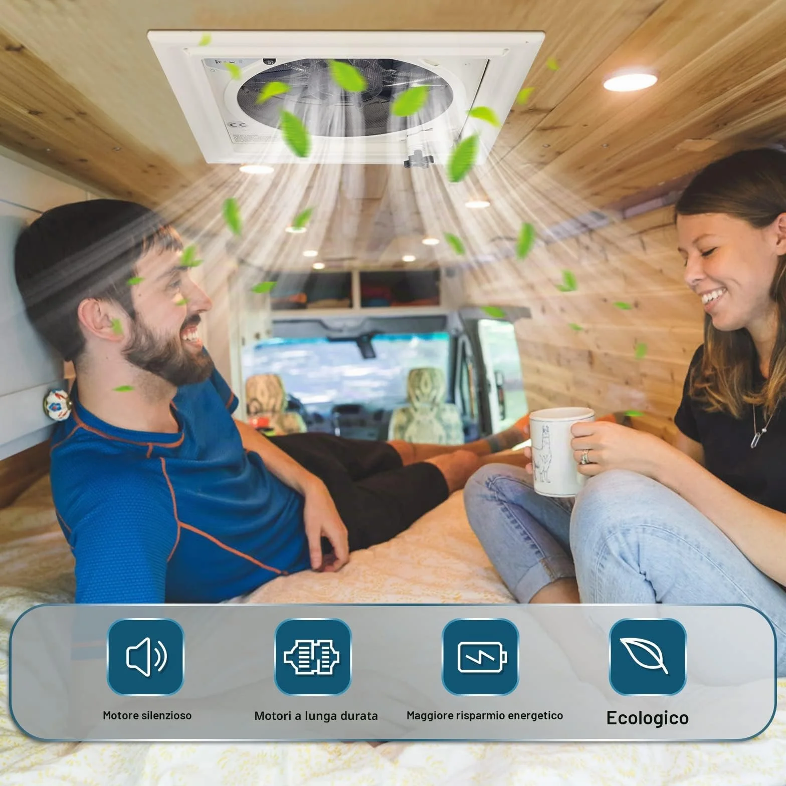 Ventilatore da Tetto per Camper 12 V Reversibile Presa d'Aria Dual Mode Sfiato Roulotte Rimorchi