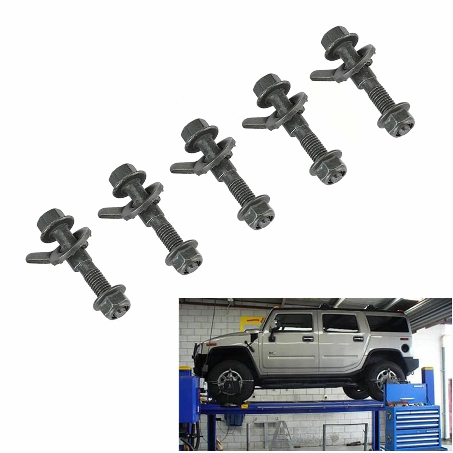 Camember Kit Regolabile 12mm Acciaio Veicoli Ruote Cam Verde Militare 5 Pezzi