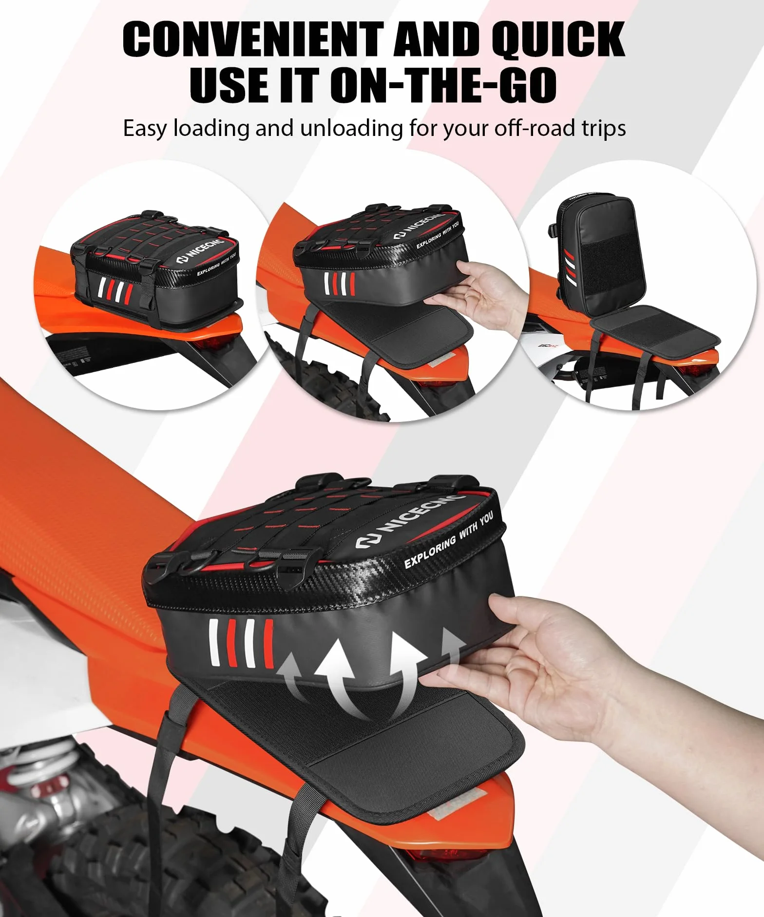 NICECNC Borsa Fender posteriore impermeabile per Dirt Bike Motocross Tool Organizzatore universale