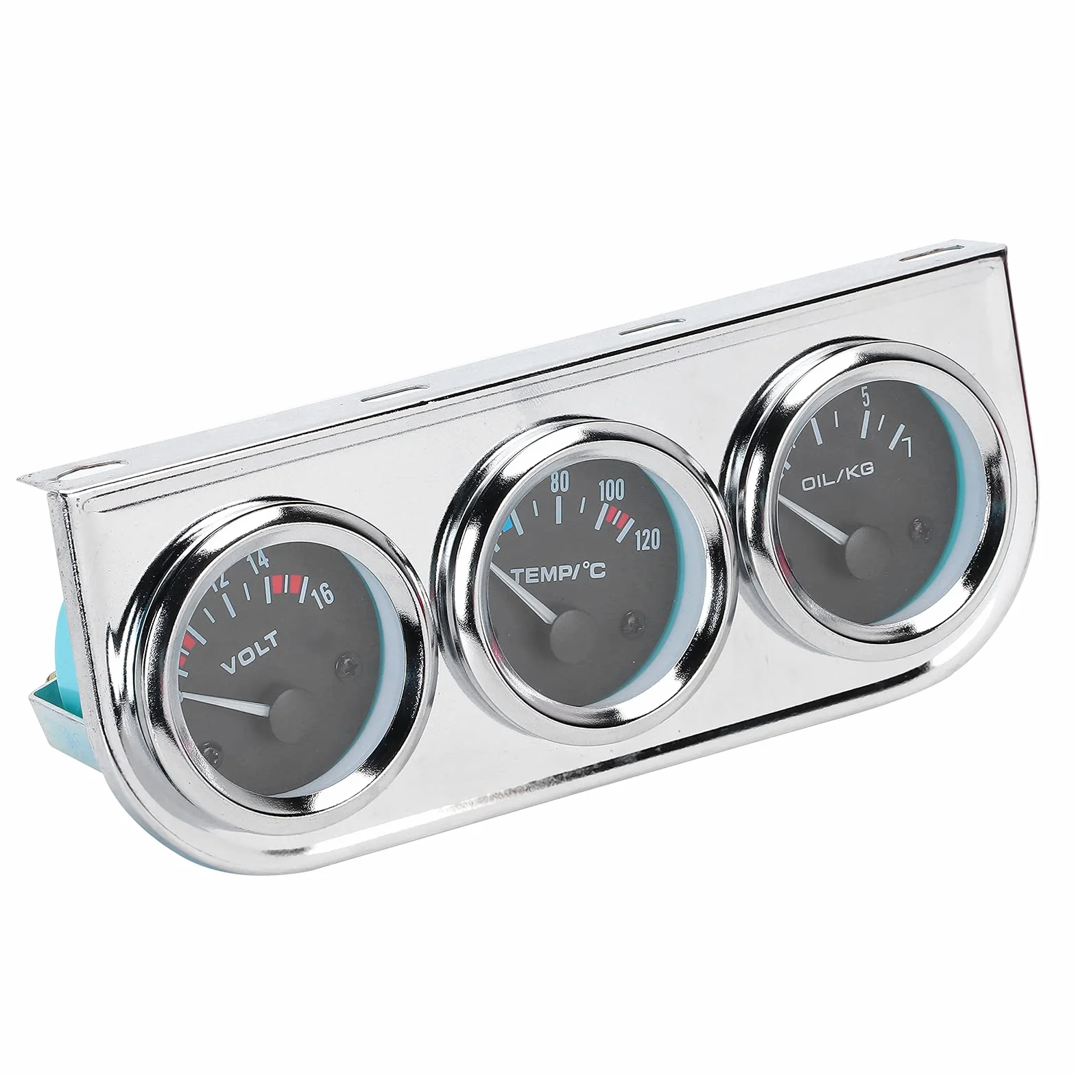 Tbest M10x1 52mm 3 in 1 Misuratore di Temperatura dell'Acqua ＋ Pressione dell'Olio ＋ Tensione Combinazione Strumento per Auto Modifica