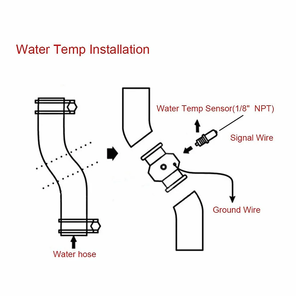 Adattatore universale per tubo flessibile per auto, adattatore per sensore di temperatura per tubo flessibile per tubo flessibile in lega di alluminio(34MM)