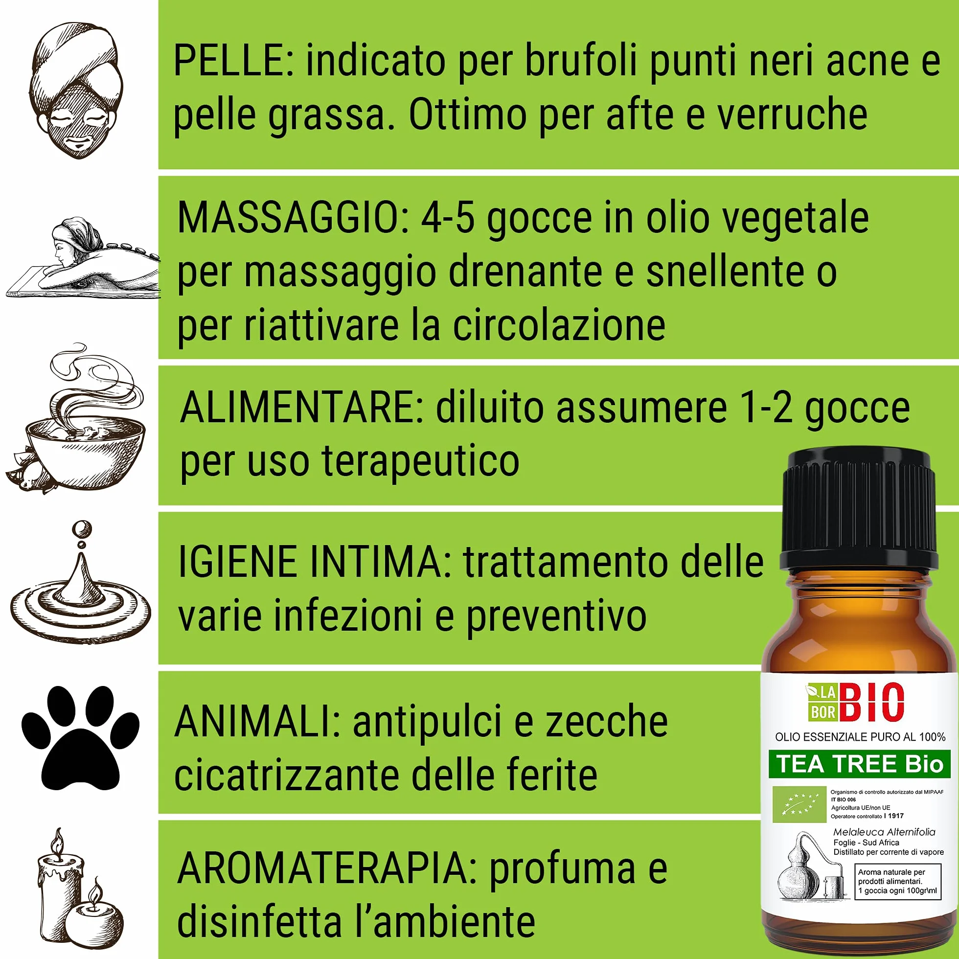 Tea Tree Bio Olio Essenziale 100% Puro 30 ml - Laborbio