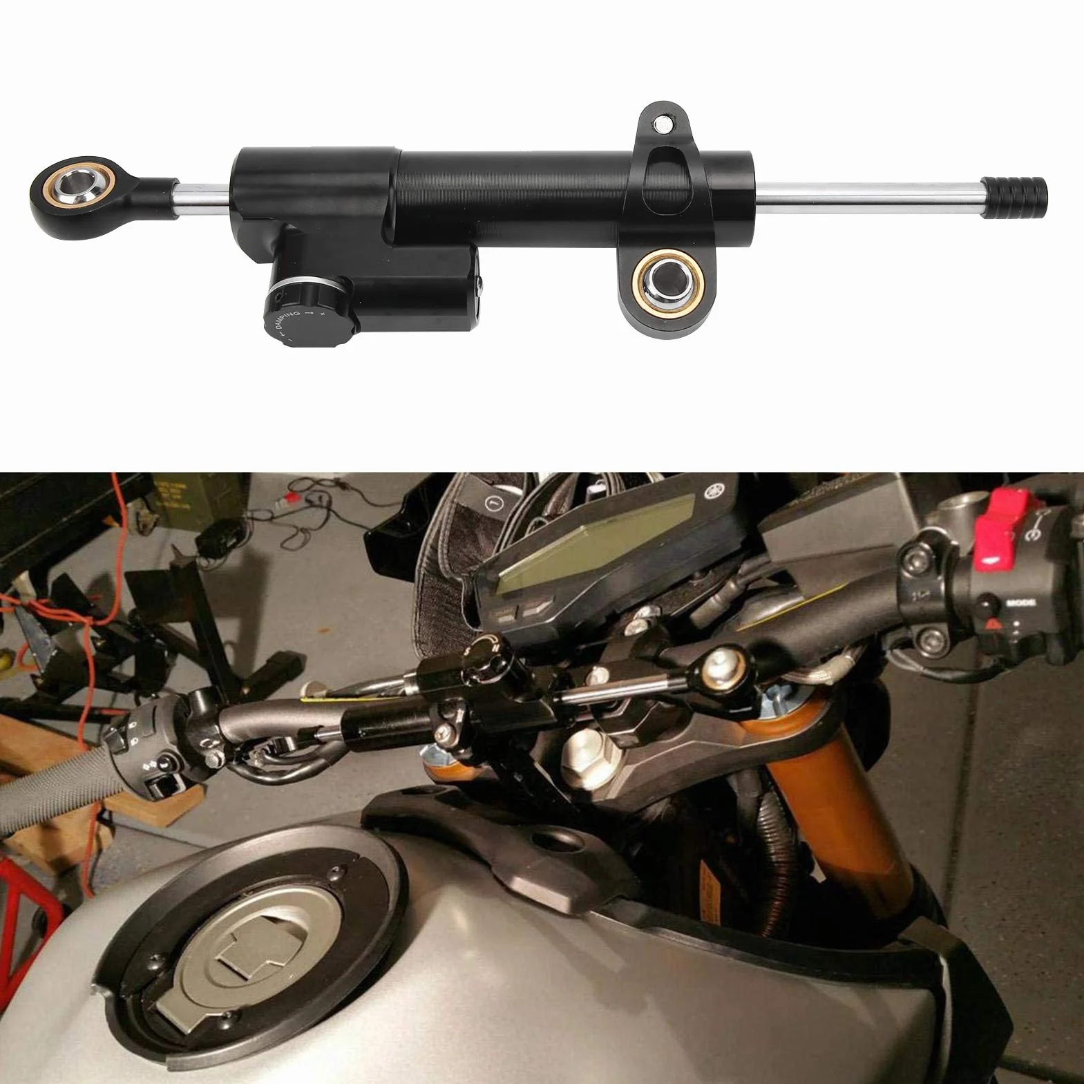 Ammortizzatore di Sterzo per Moto Universale - Stabilizzatore per Sicurezza e Controllo per Moto da e oltre
