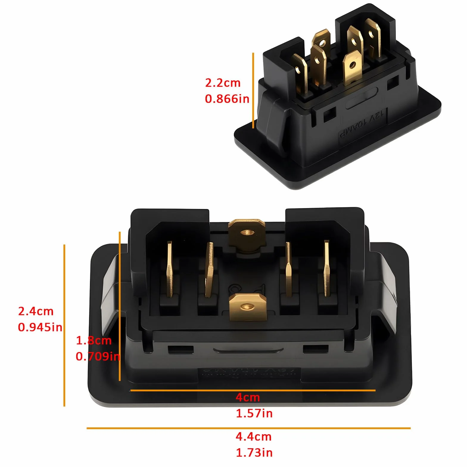 EMSea 2 interruttori per alzacristalli elettrici a 6 pin, 12 V, 24 V, 10 A, colore nero