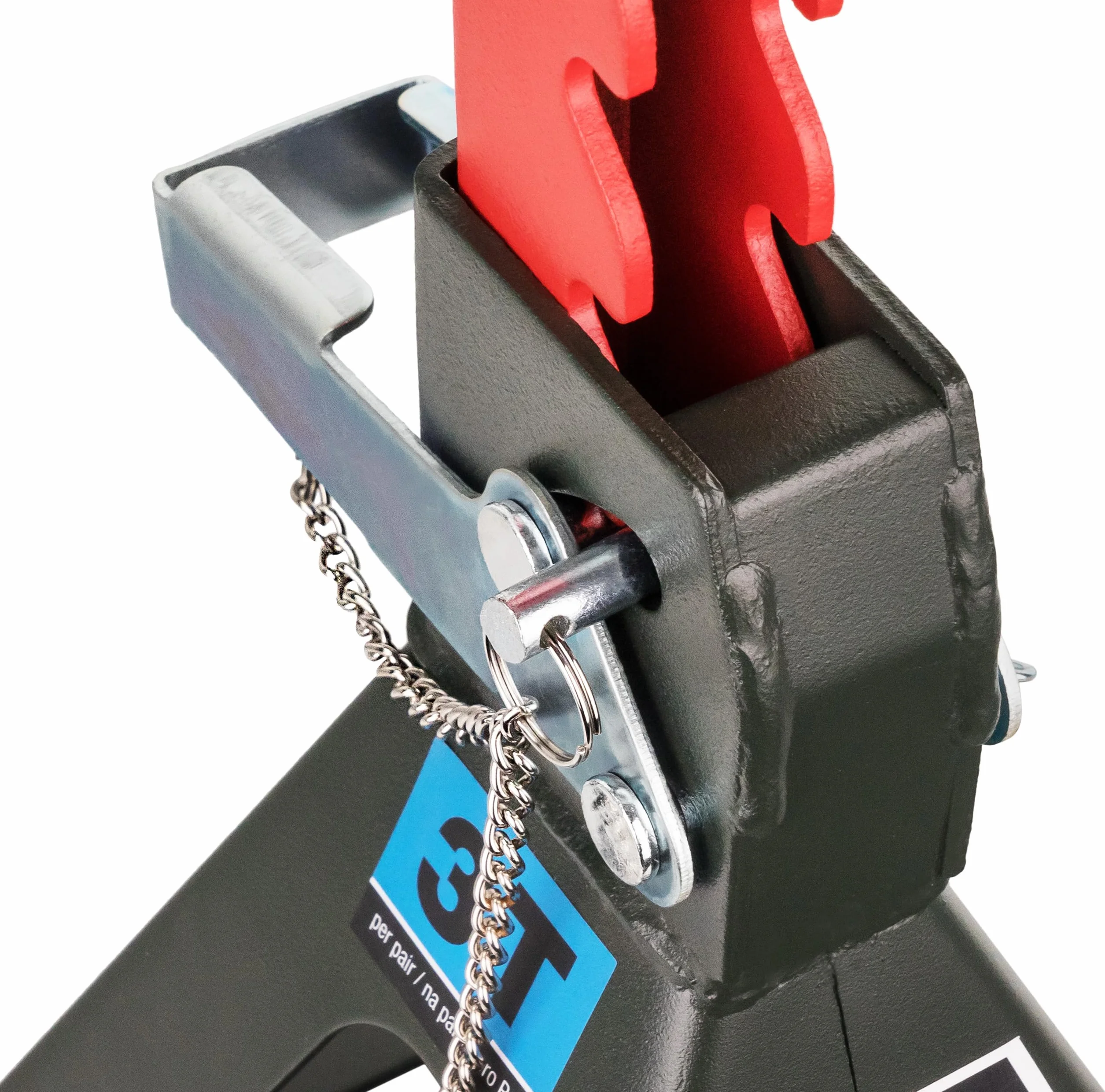 4 cavalletti di sostegno 3T con perno di sicurezza, altezza regolabile 275-430 mm, cuscinetto in gomma e doppio blocco per auto