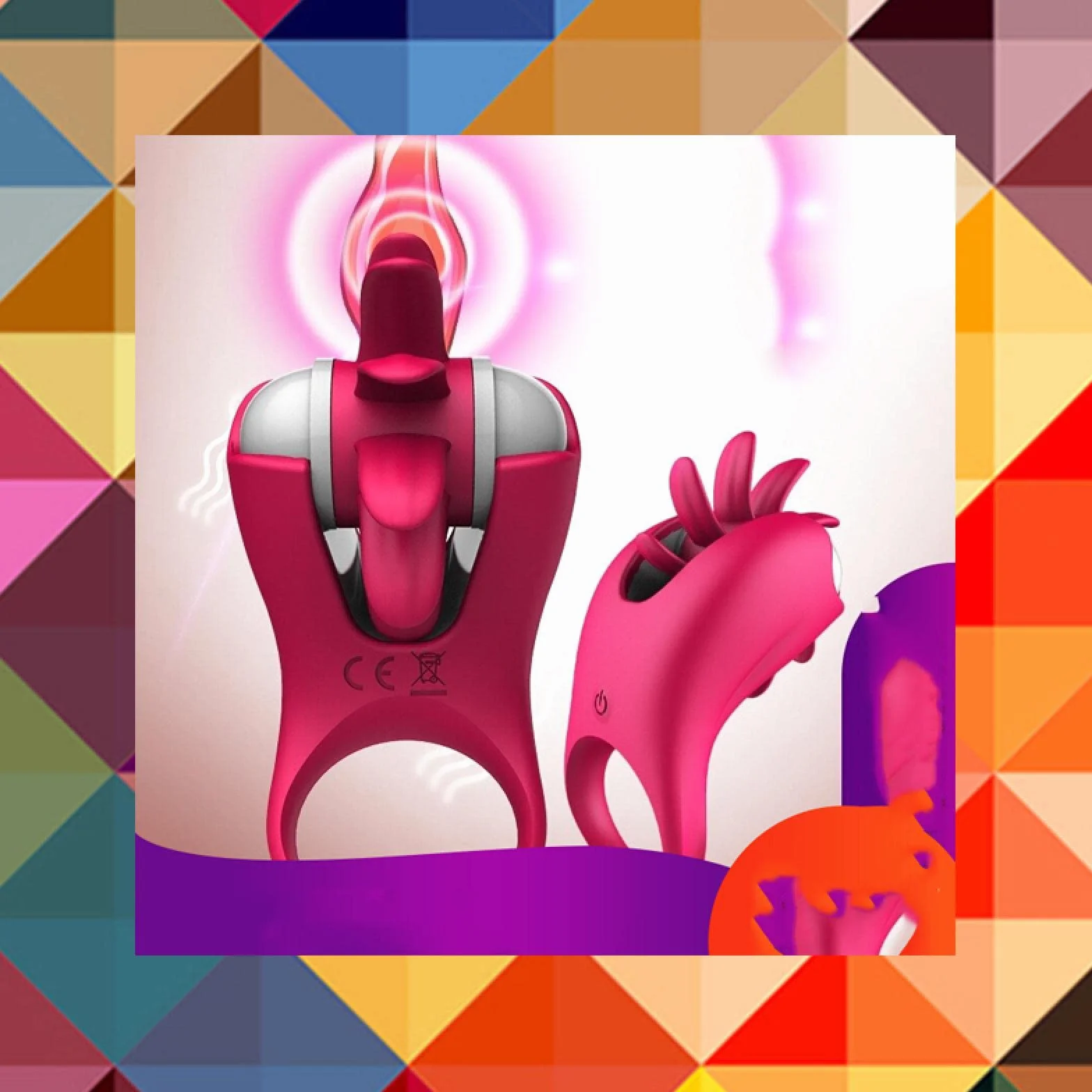 Dona Vibratore Lingua Leccata Rotazione Massaggio Vagina Clitoride Anello Pene G-spot Giocattoli Sessuali per Coppia