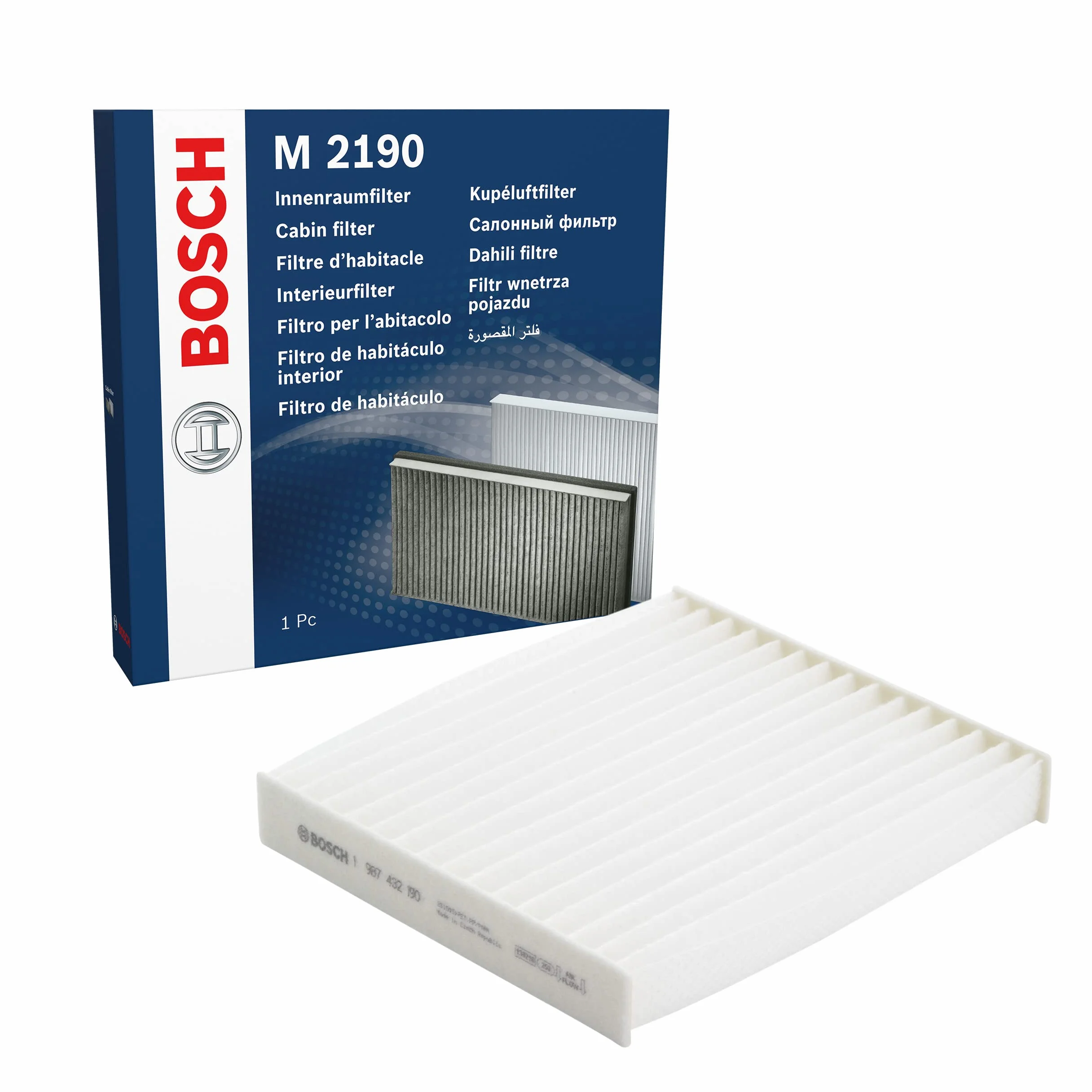 Bosch Filtro Abitacolo Standard M2190, Filtro di Ricambio - Filtra polline e polveri