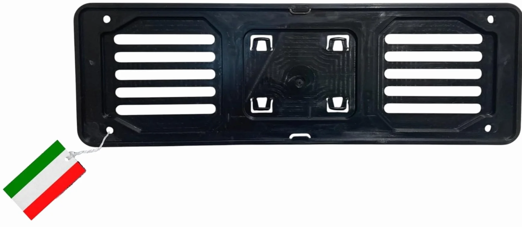 Porta targa Anteriore auto GAMBC® - Porta Targa Auto - Plastica - Polipropilene Alta Resistenza - Portatarga Auto Super Resistente - Universale - Senza Banda Pubblicitaria - Made in Italy - Nero