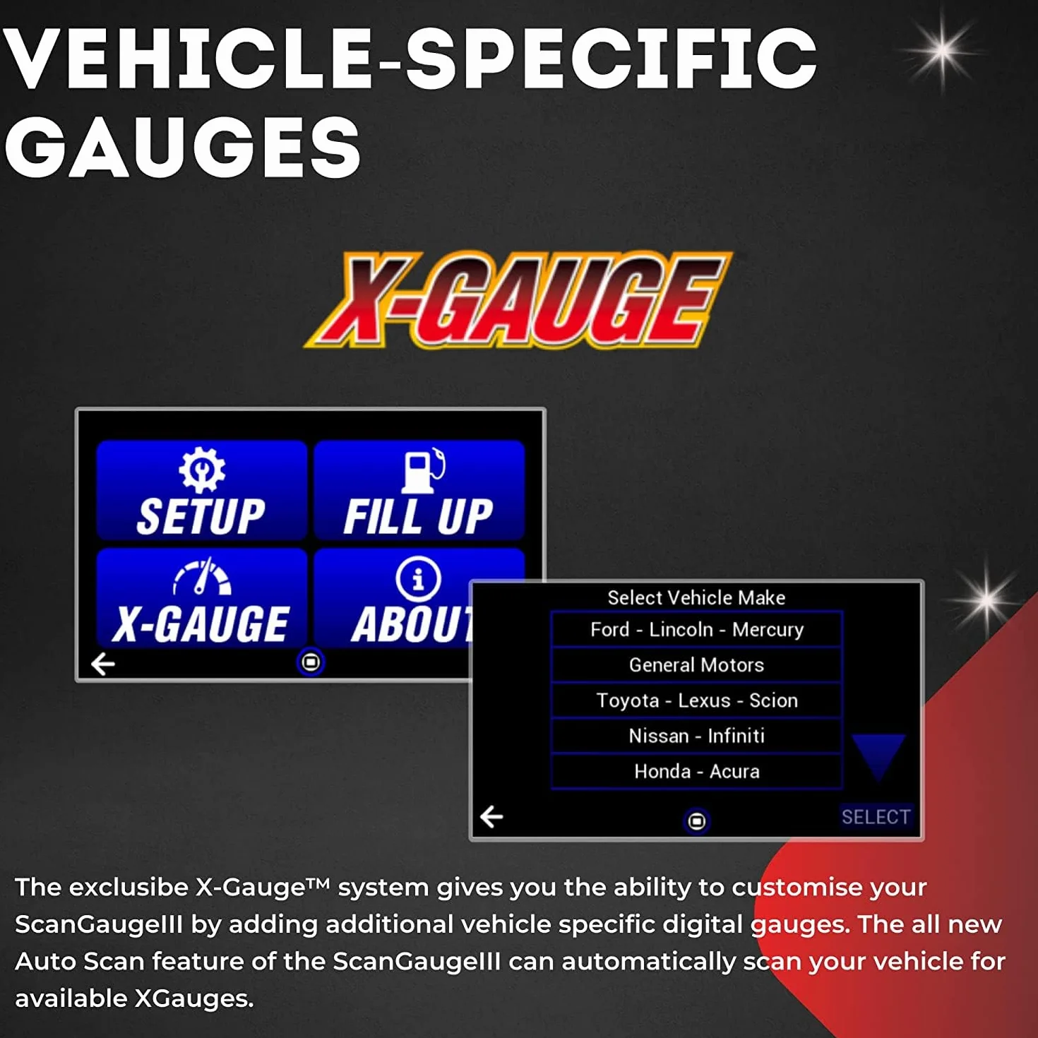 ScanGauge III Computer di viaggio carburante con XGauge (include supporto per finestra Deluxe) PN: sgIII