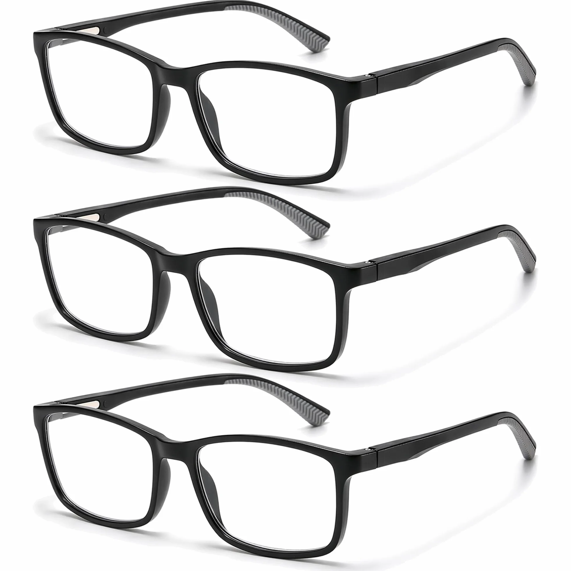 Occhiali da Lettura Anti-Luce Blu con Cerniere a Molla e Design Antiscivolo – 3 Paia