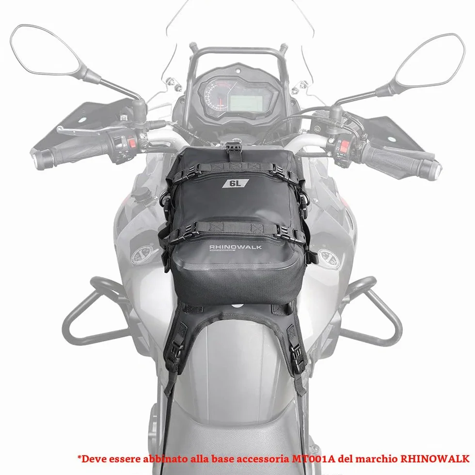 Rhinowalk Borsa multifunzione per moto 6L nero