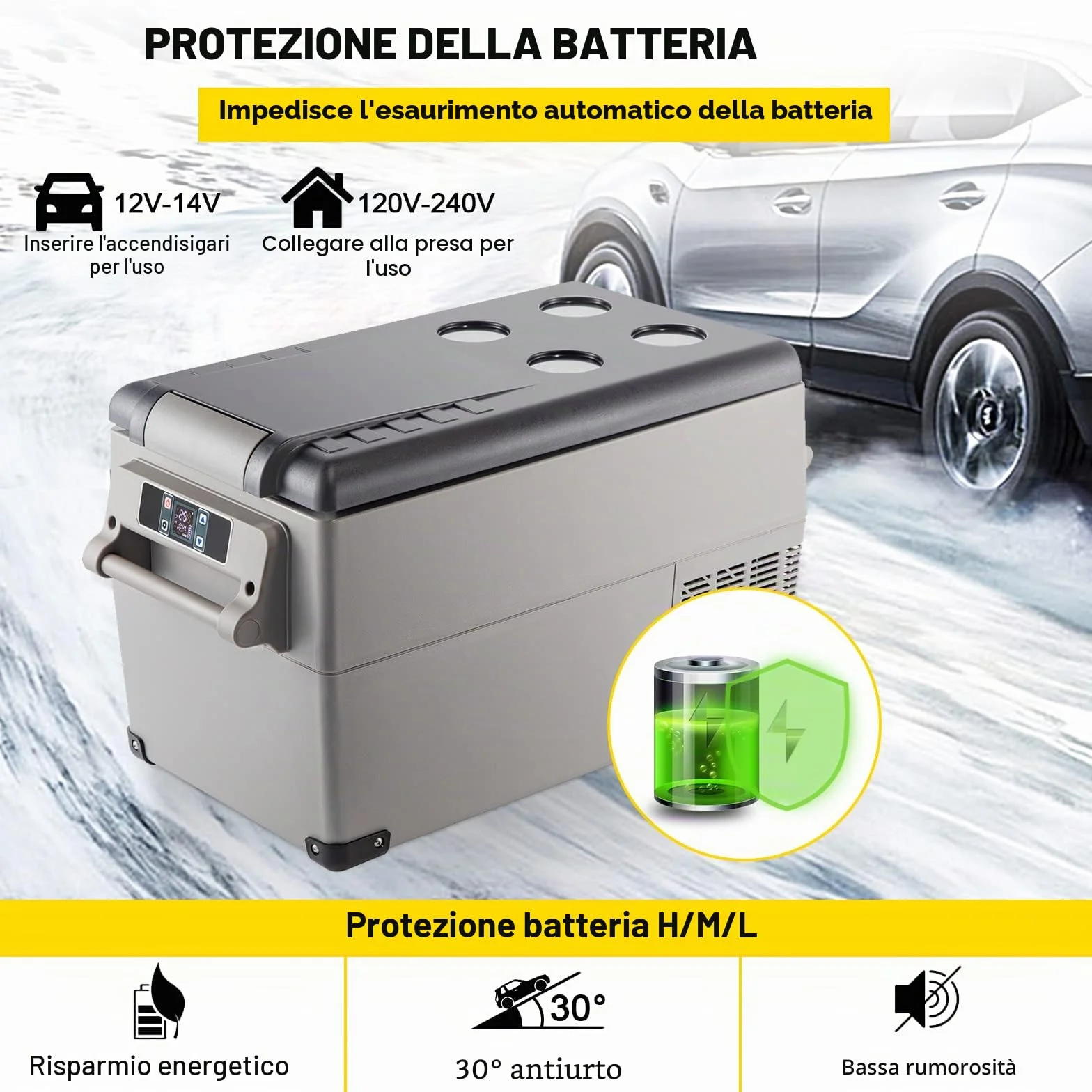 VEVOR Frigorifero Termoelettrico Portatile 35L, Frigorifero da Viaggio per Auto con LCD