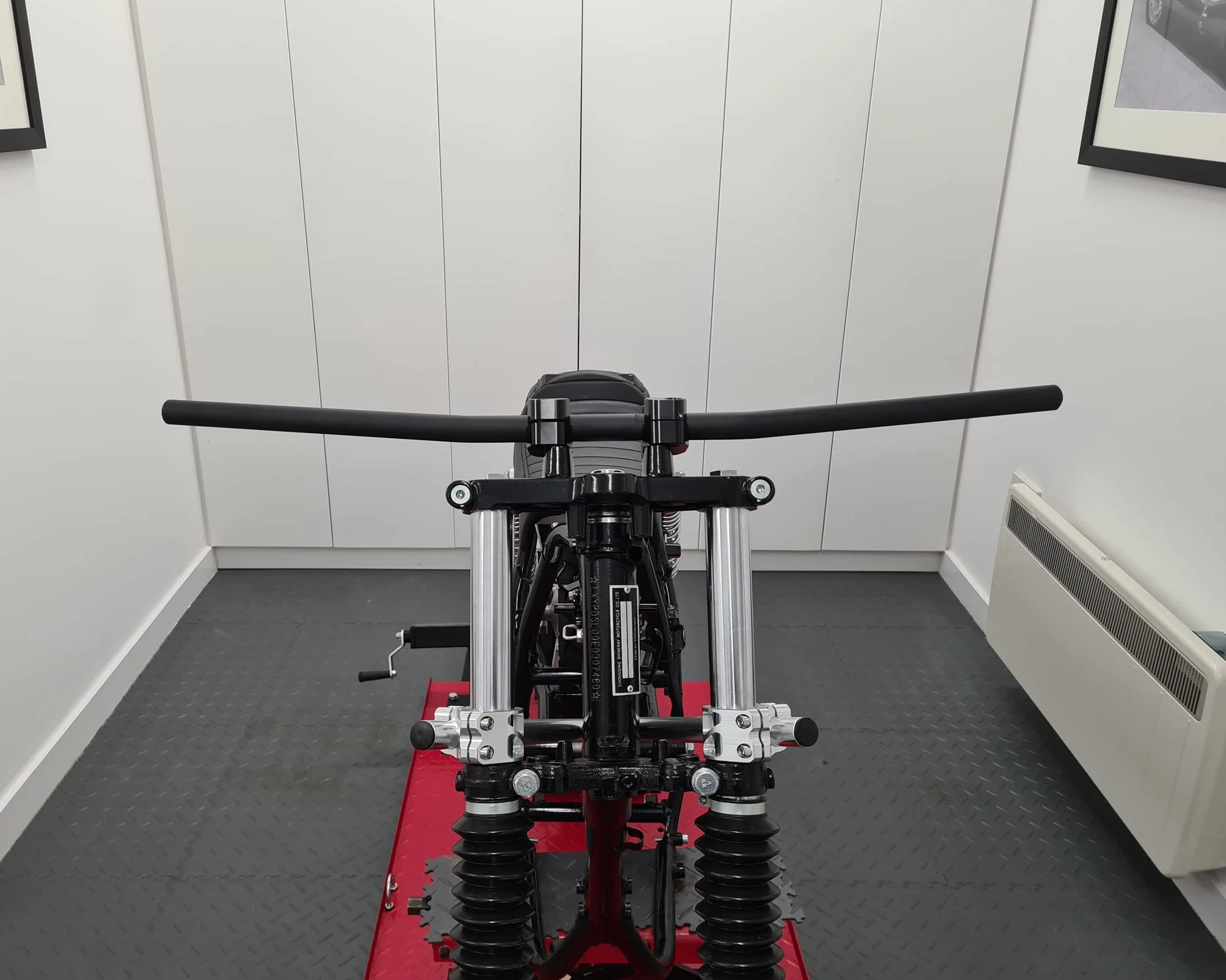 Manubrio Moto Acciaio 22mm Nera Barra Di Trazione